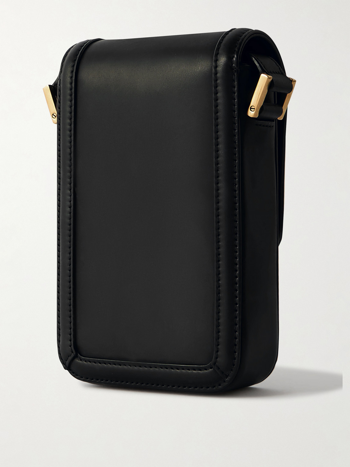 Saint Laurent Solferino Mini Logo-embellished Leather Messenger Bag In Black