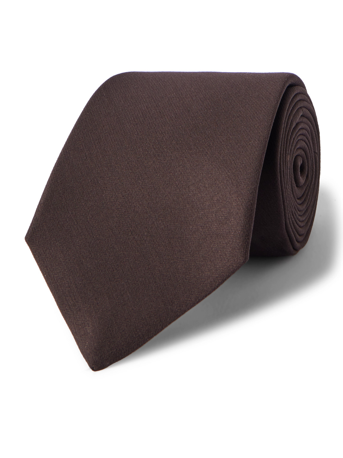 Saint Laurent 8cm Silk-satin Tie In Brown