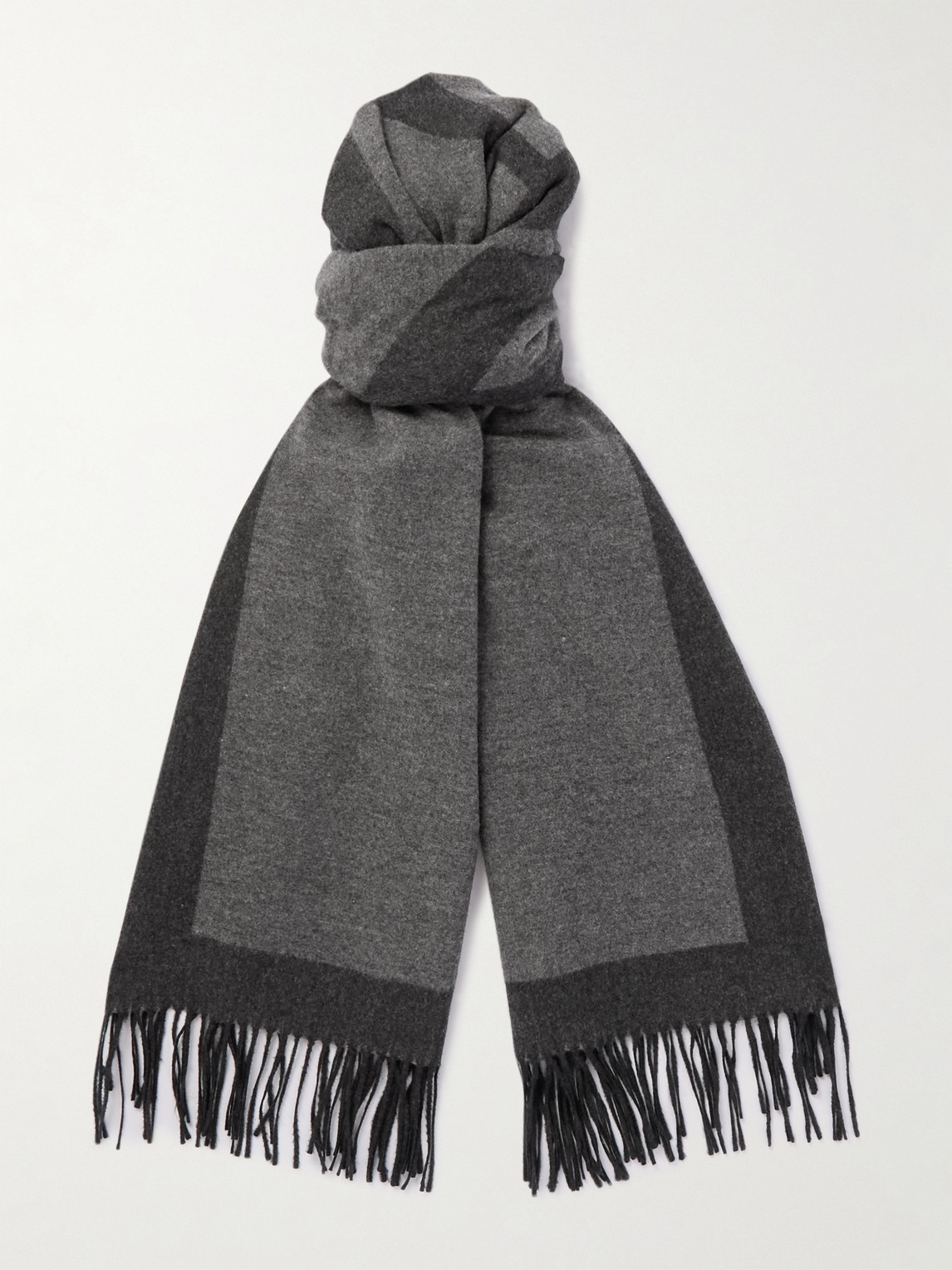 Saint Laurent Fringed Logo-Embroidered Brushed-Silk Scarf - Men