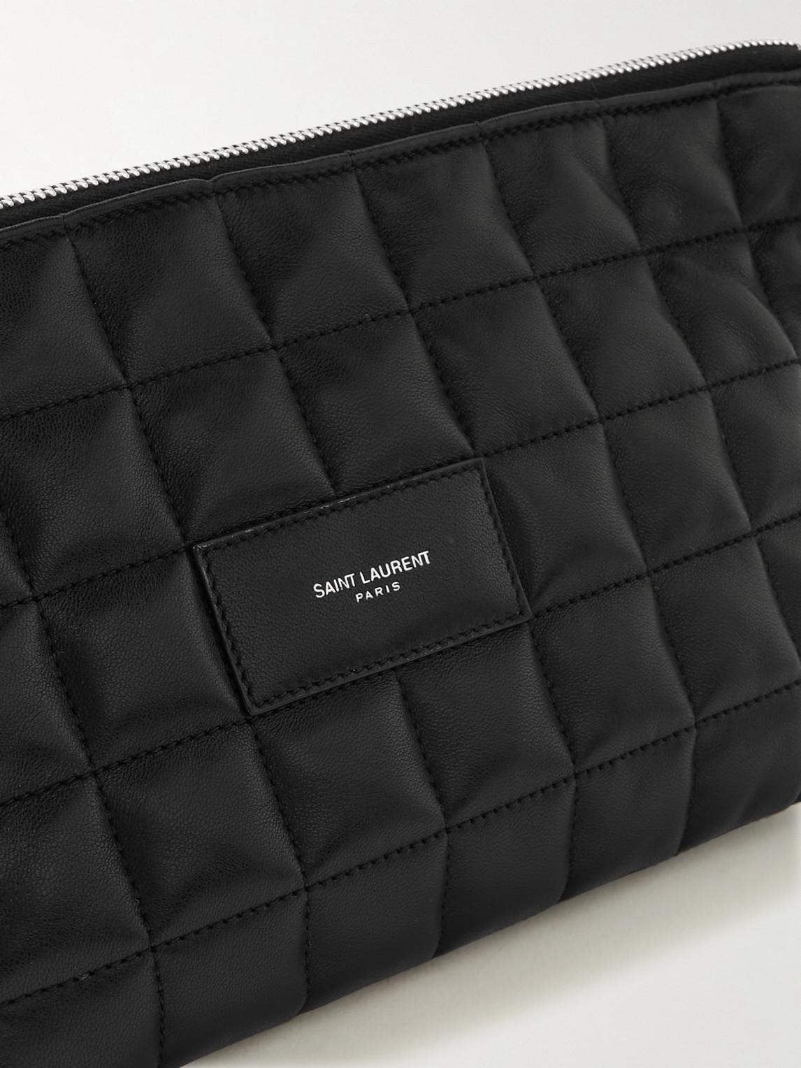 Saint Laurent Quilted Leather Messenger Bag In Black