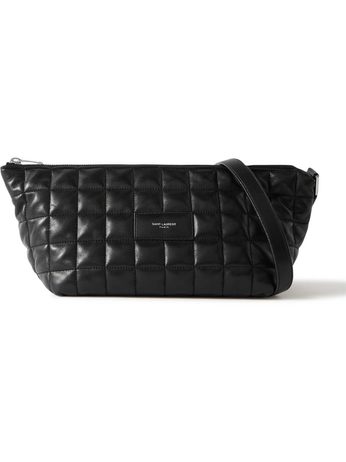 Saint Laurent Quilted Leather Messenger Bag In Black