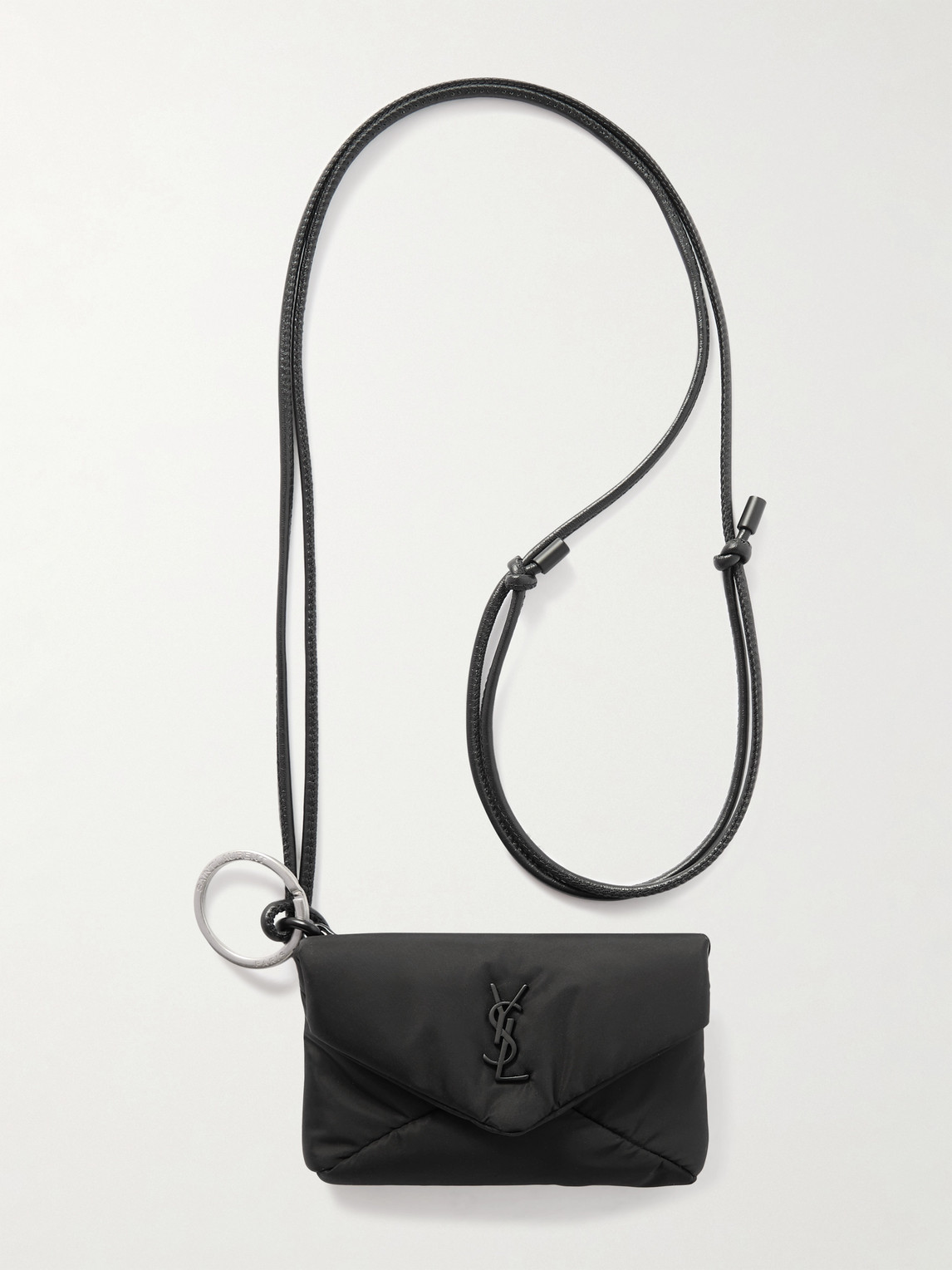 Saint Laurent Cassandre Logo-Appliquéd Leather-Trimmed Quilted Padded Nylon Pouch - Men