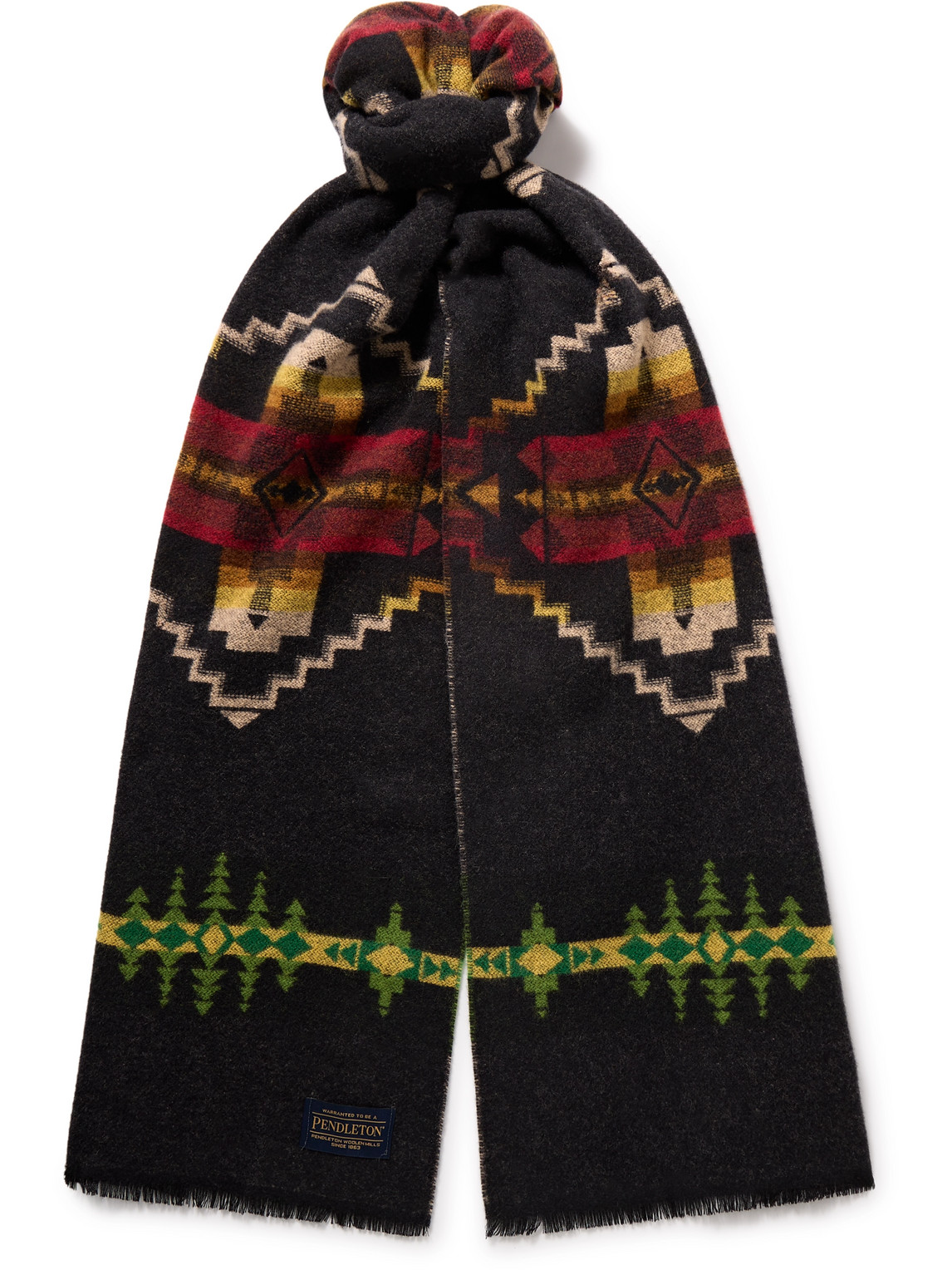 Four Corners Jacquard-Knit Wool Scarf