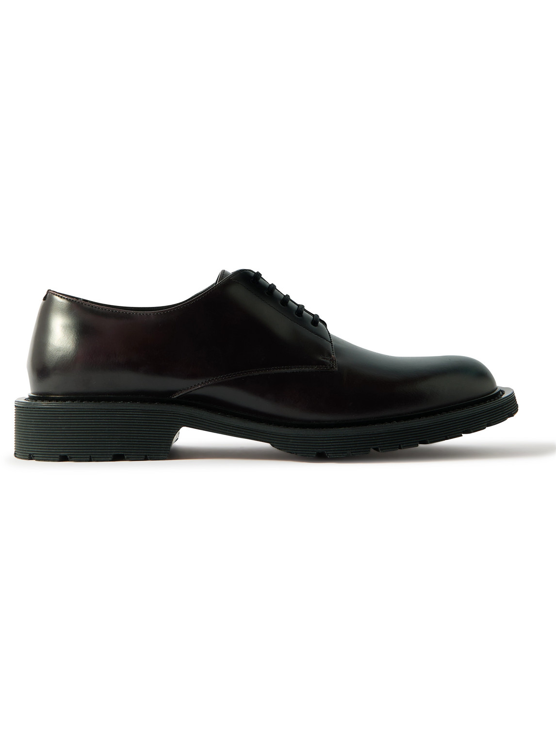 Saint Laurent Army Patent-leather Derby Shoes In Black