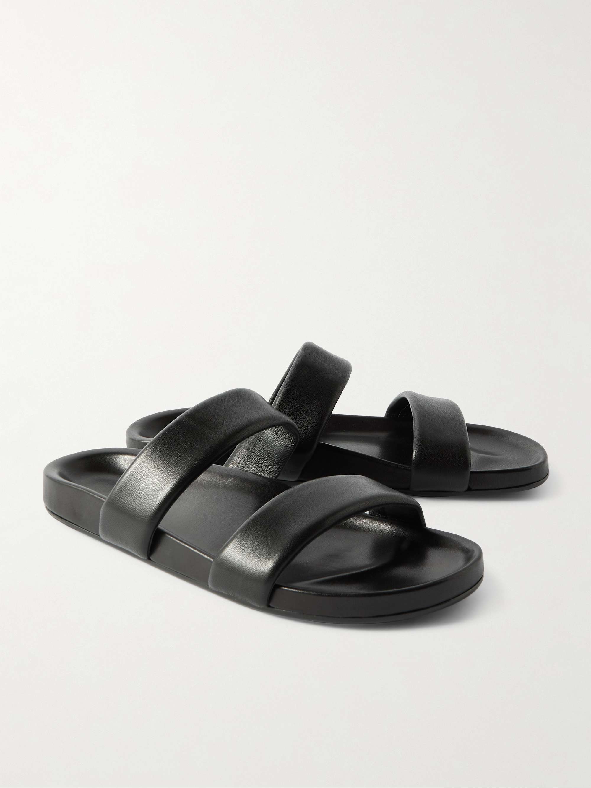 SAINT LAURENT Nichols Leather Slides for Men | MR PORTER