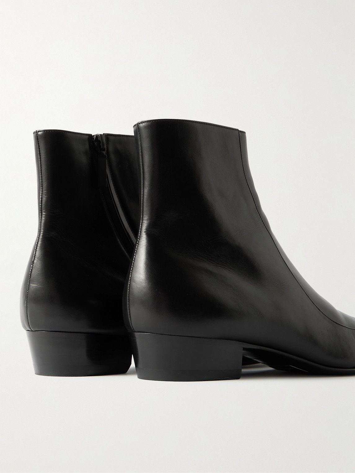 Saint Laurent Augustin Leather Boots In Black