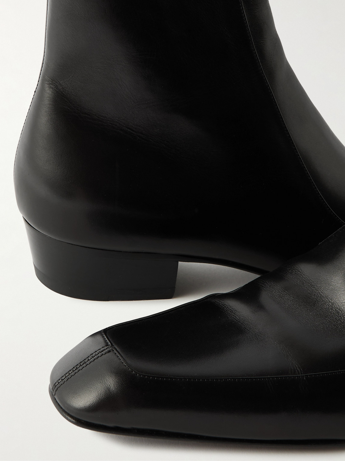 Saint Laurent Augustin Leather Boots In Black