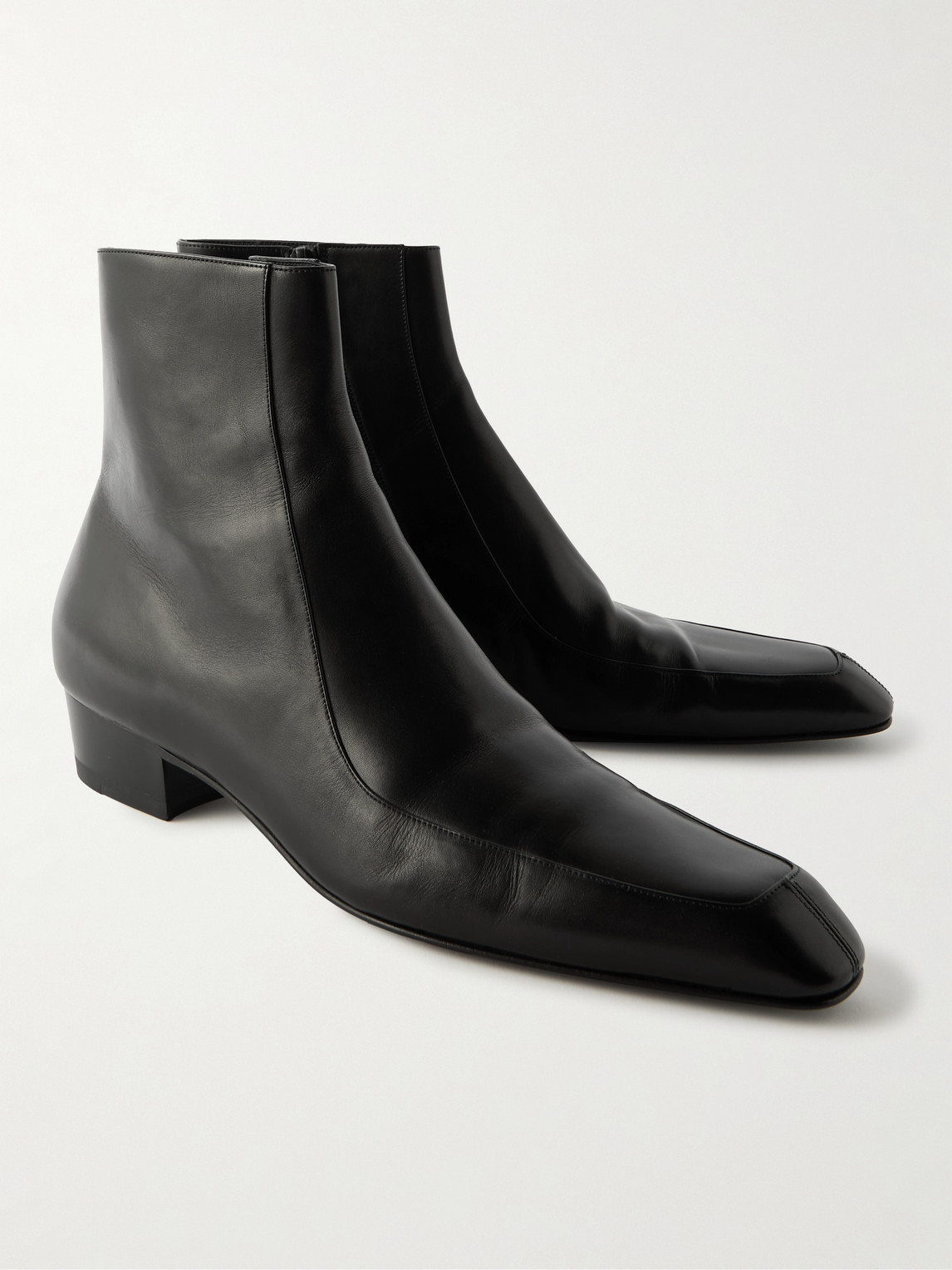 Saint Laurent Augustin Leather Boots In Black
