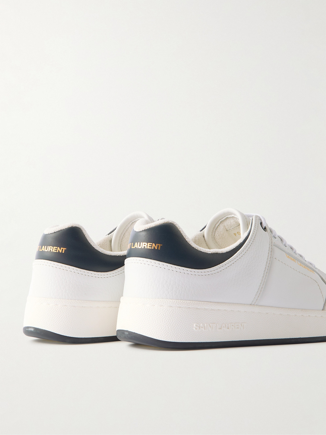 Saint Laurent Low-top Sneakers With Contrast Heel Tab In White