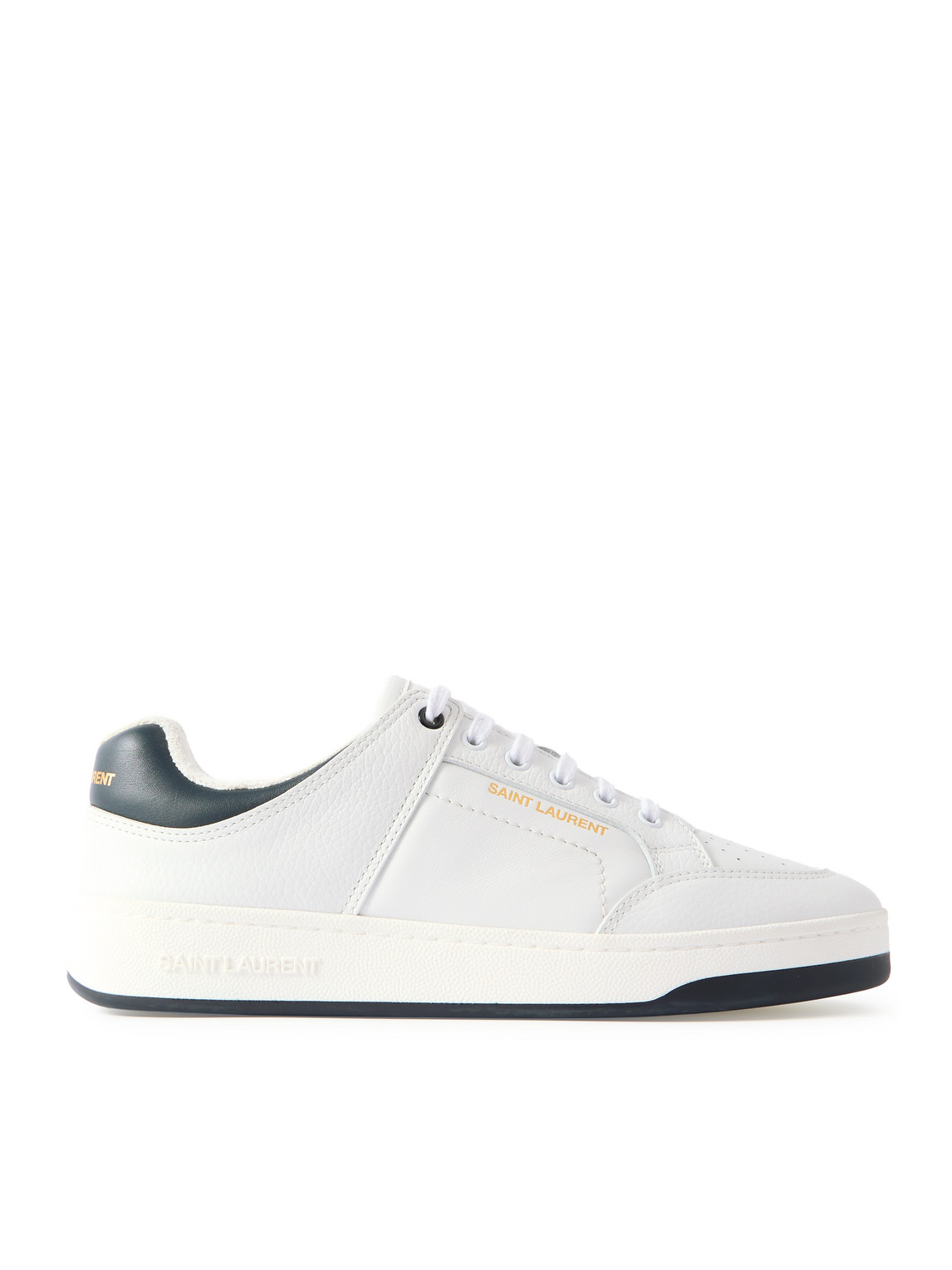 Saint Laurent Low-top Sneakers With Contrast Heel Tab In White