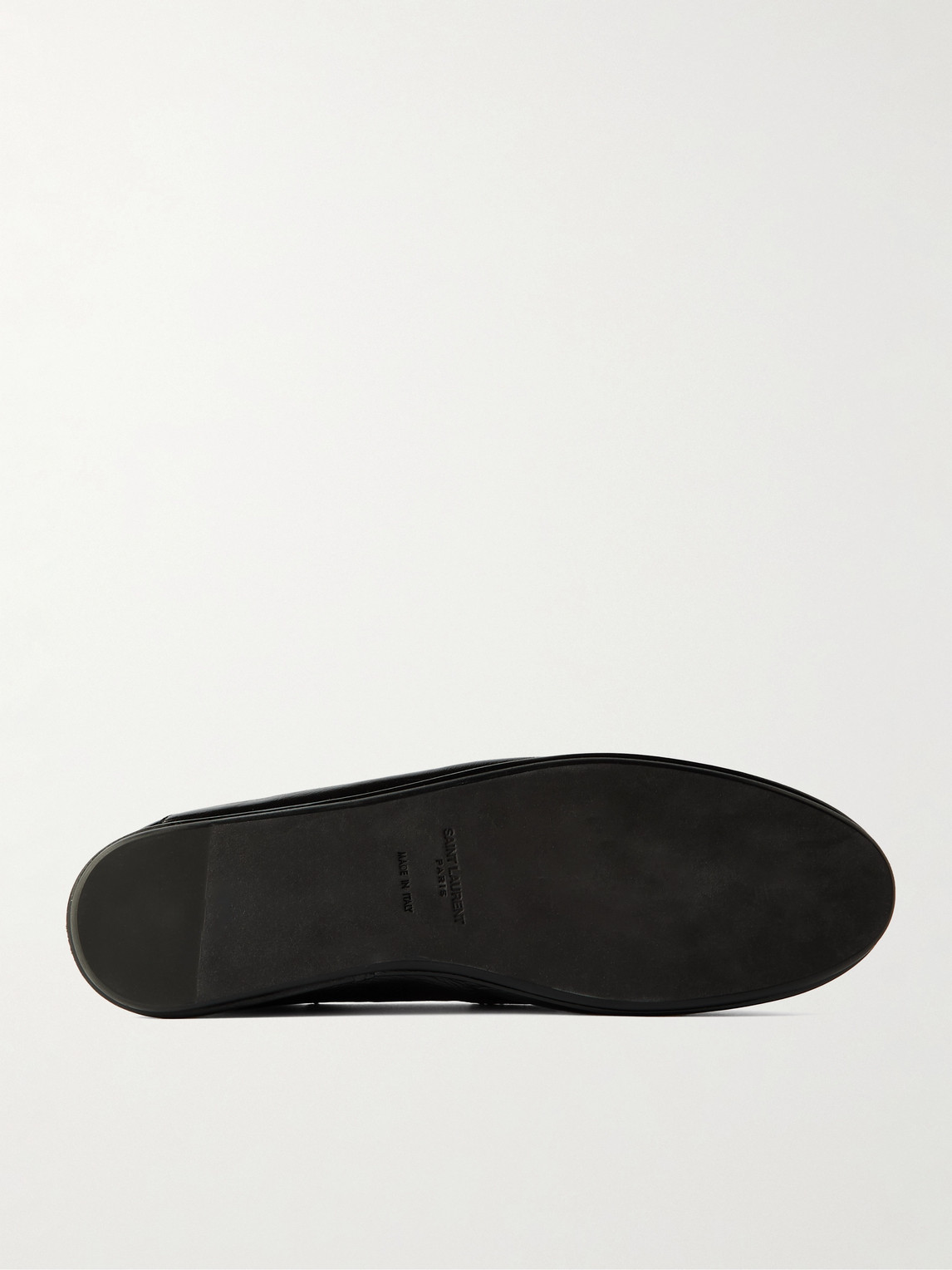 Saint Laurent Logo-embellished Collapsible-heel Leather Penny Loafers In Black
