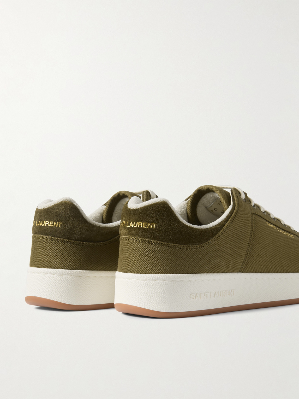 Saint Laurent Sneakers Sl/61 In Gabardine Verde Militare Uomo In Green