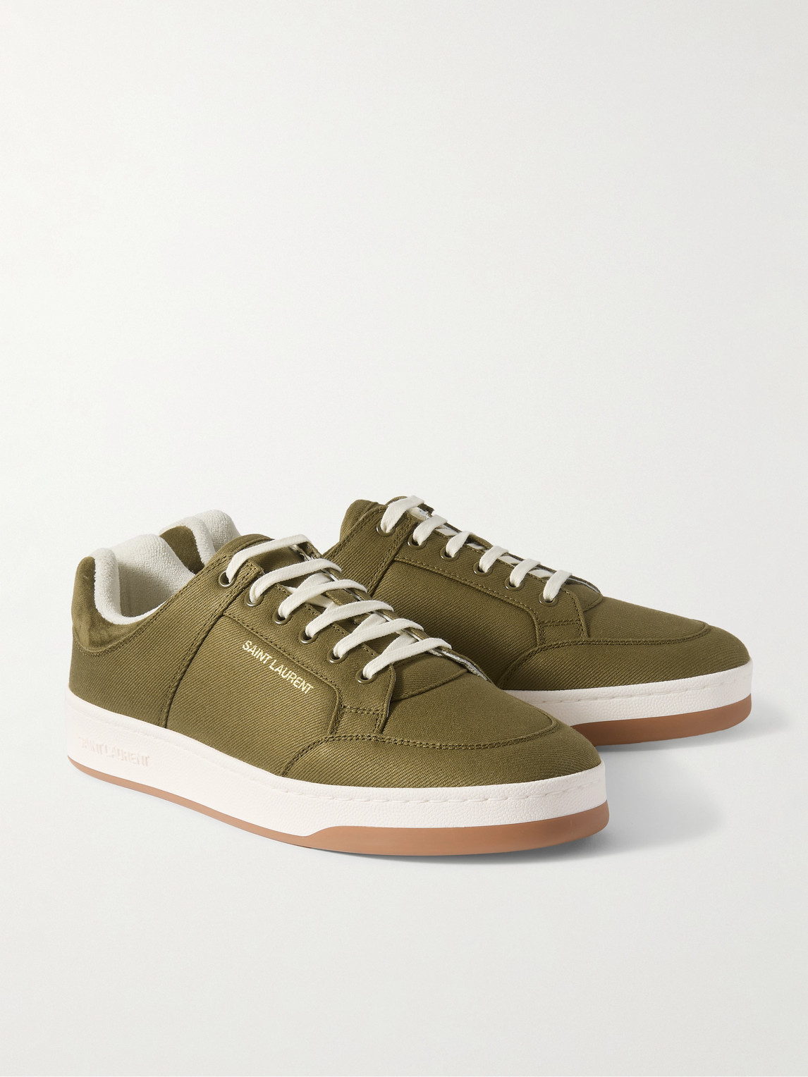 Saint Laurent Sneakers Sl/61 In Gabardine Verde Militare Uomo In Green