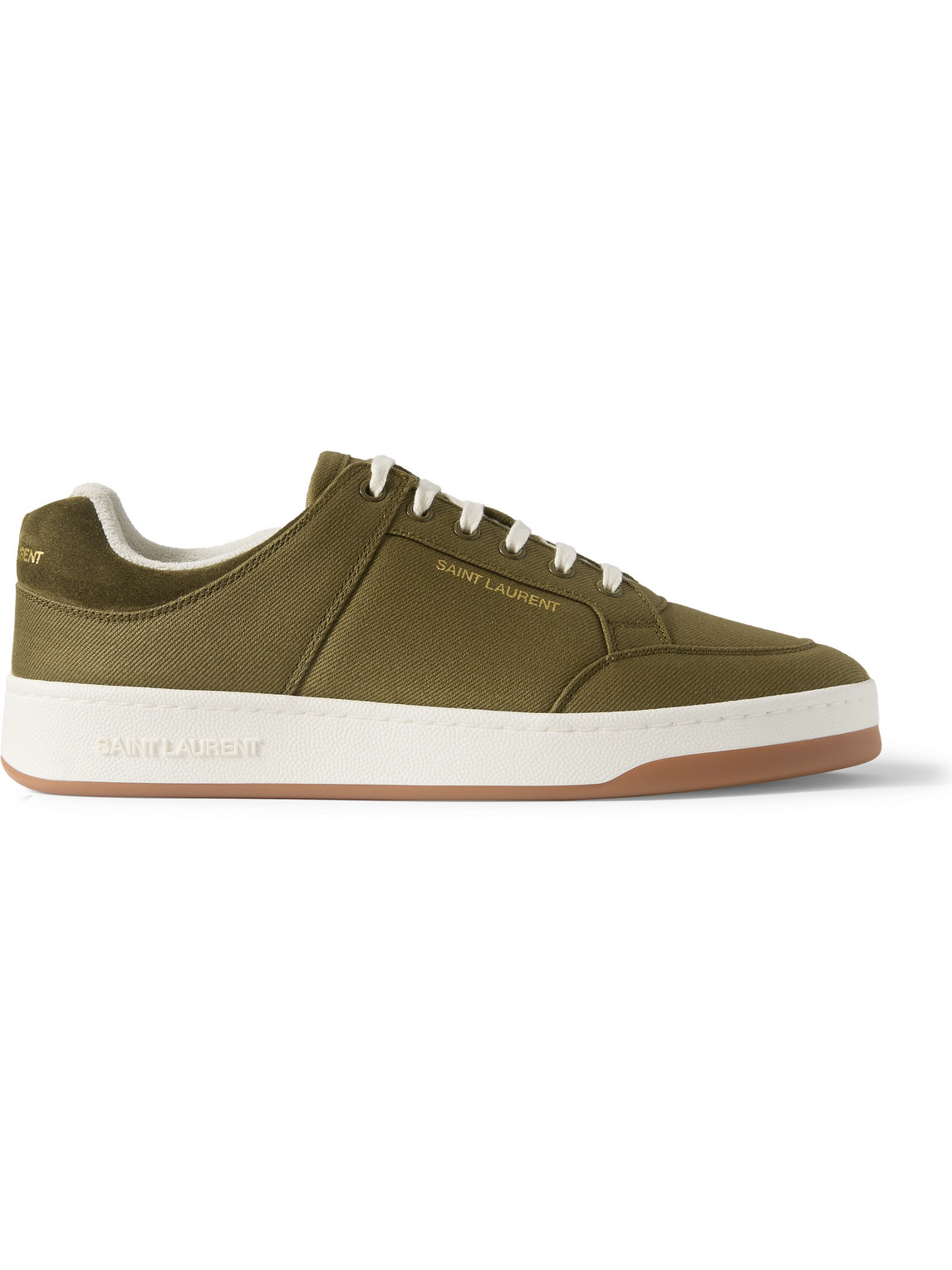 Saint Laurent Sneakers Sl/61 In Gabardine Verde Militare Uomo In Green