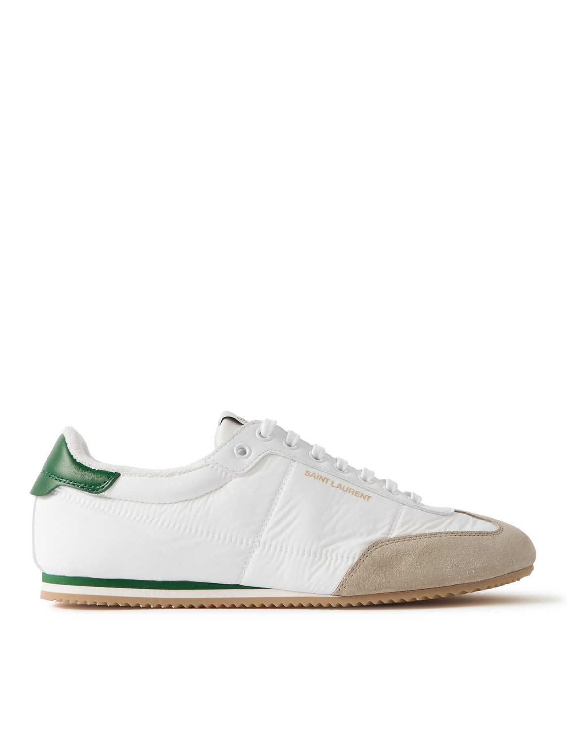 Saint Laurent Aston Leather And Suede-trimmed Shell Sneakers In White