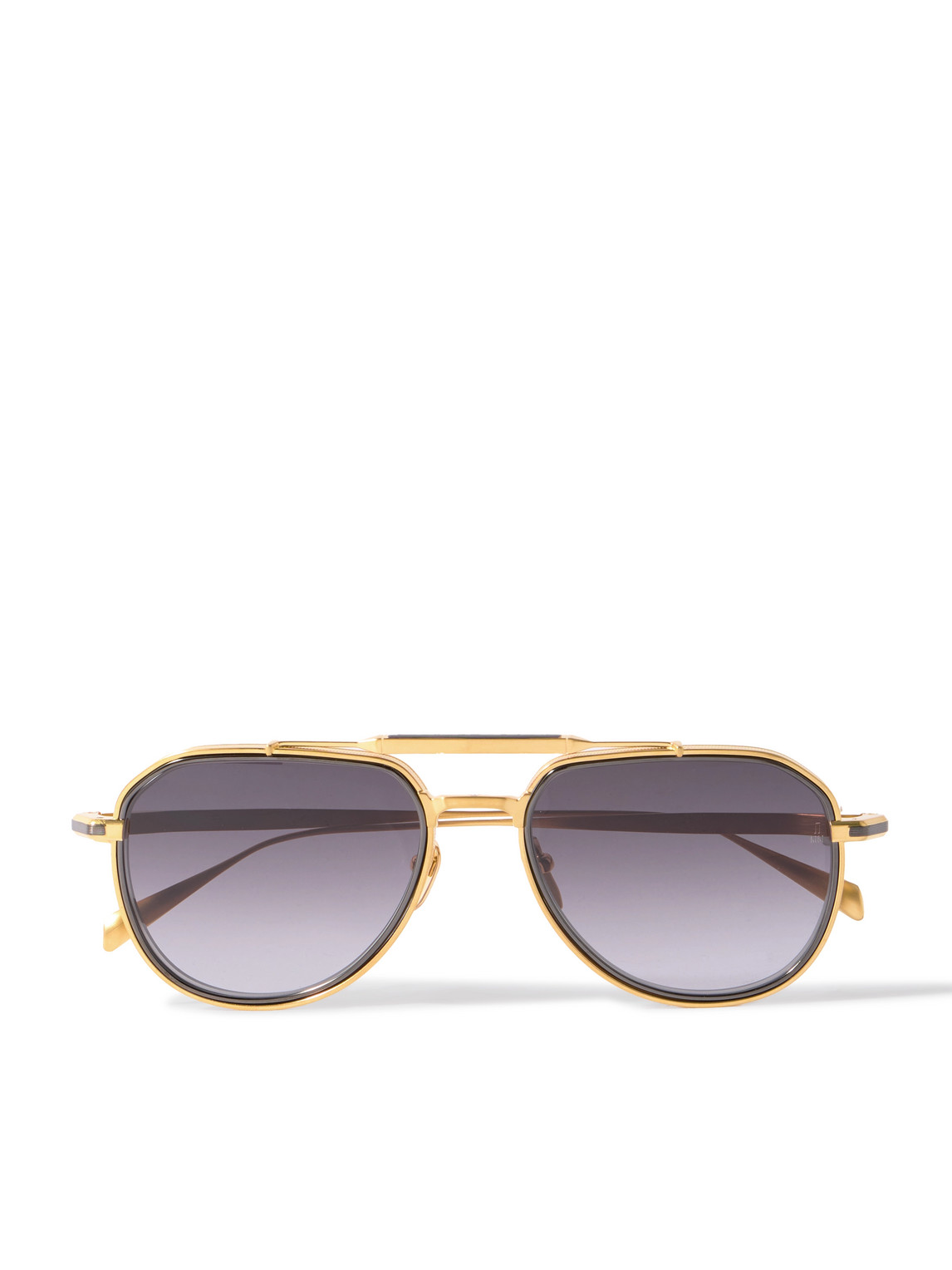 Jacques Marie Mage Commander Aviator-style Brushed Two-tone Beta Titanium Sunglasses In Blue