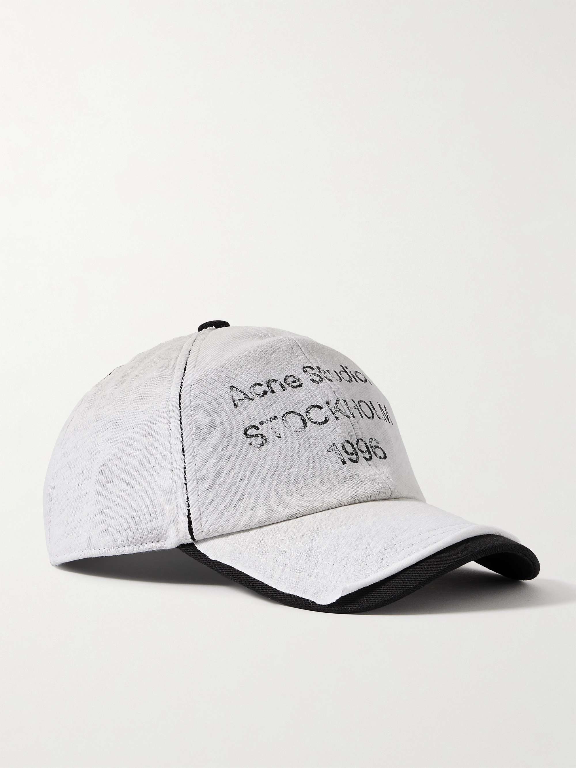 最も  ACNE Hemp-Blend and Cotton Logo-Print Layered Carliy STUDIOS 帽子