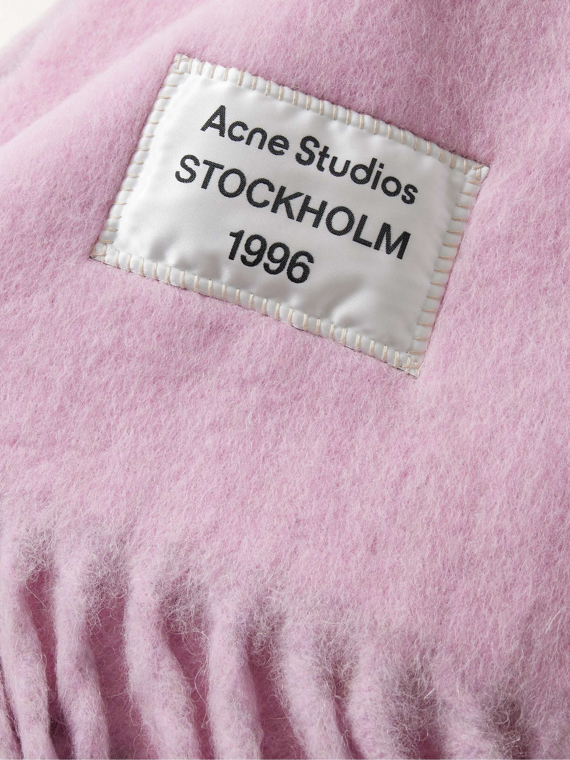 ACNE STUDIOS アルパカ混 カラーブロック マフラー ロゴ