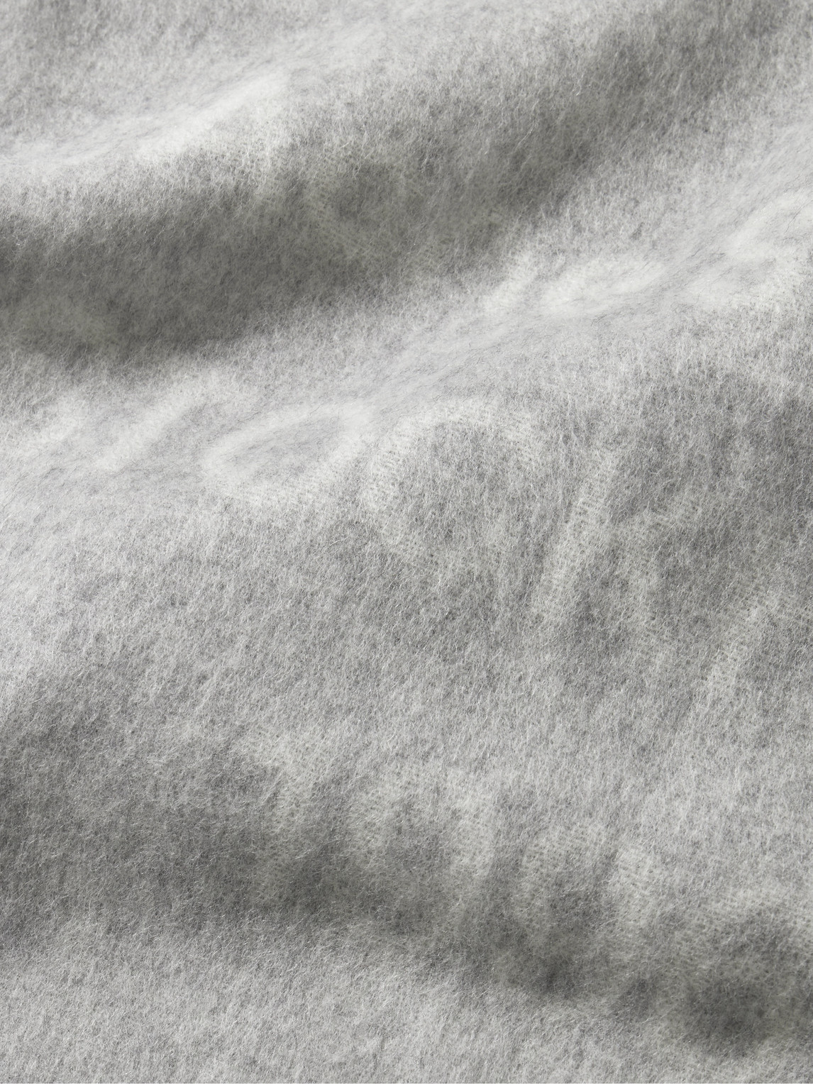 Shop Acne Studios Venus 1996 Logo-print Fringed Wool Scarf In Gray