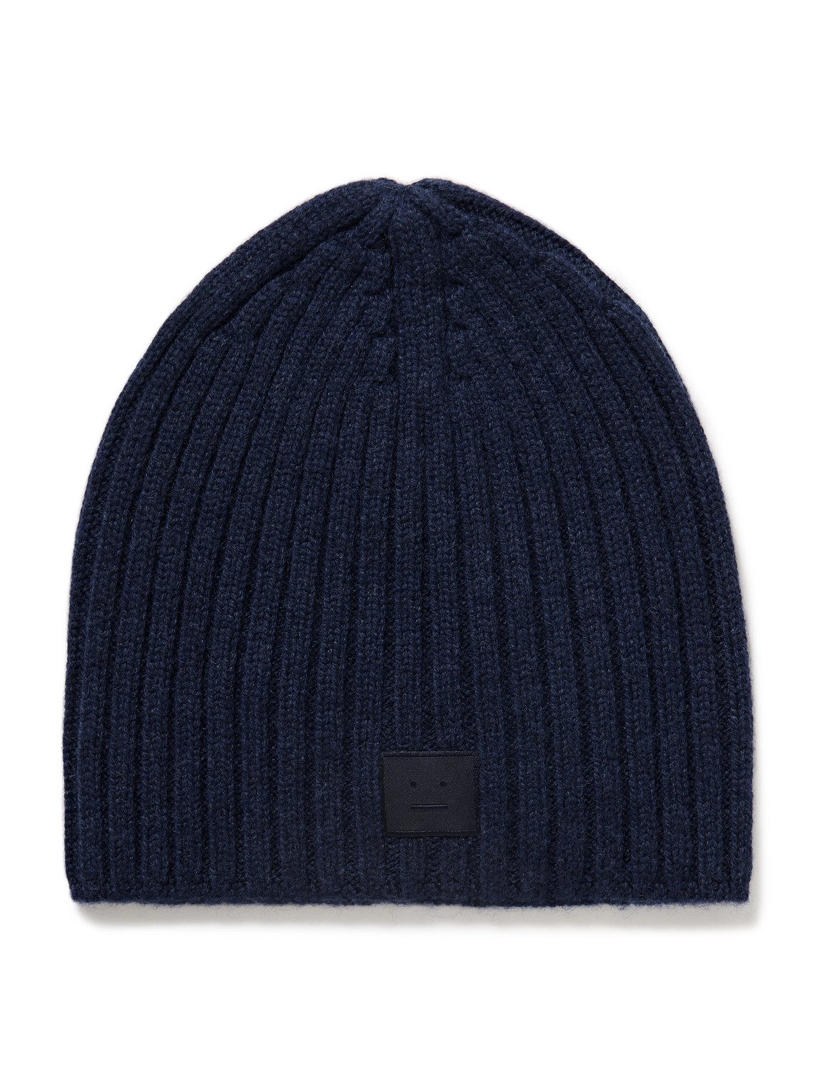 Acne Studios Kubi Logo-appliquéd Ribbed Wool And Yak-blend Beanie In Blue