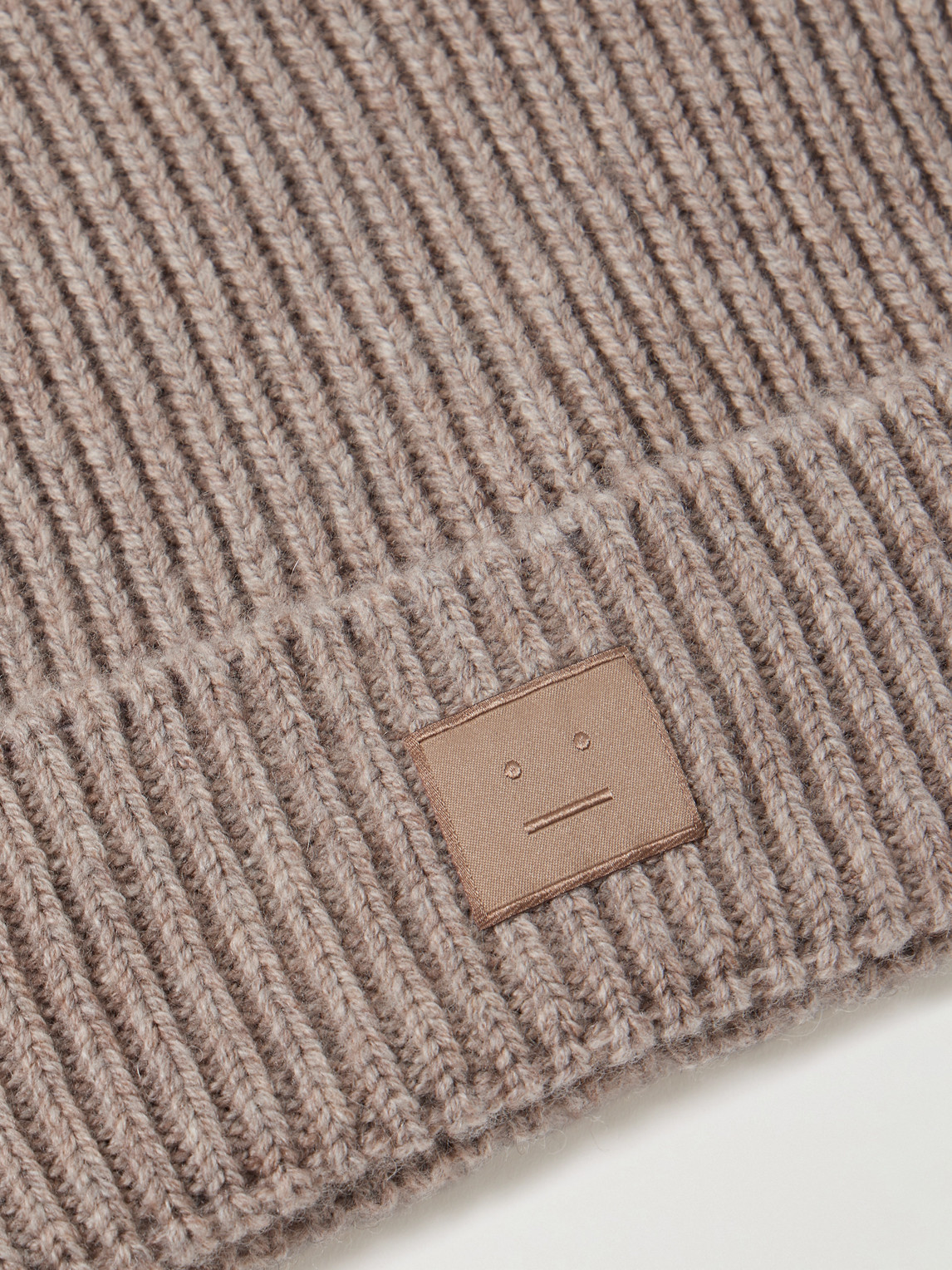 ACNE STUDIOS KUA LOGO-APPLIQUÉD RIBBED WOOL AND YAK-BLEND BEANIE