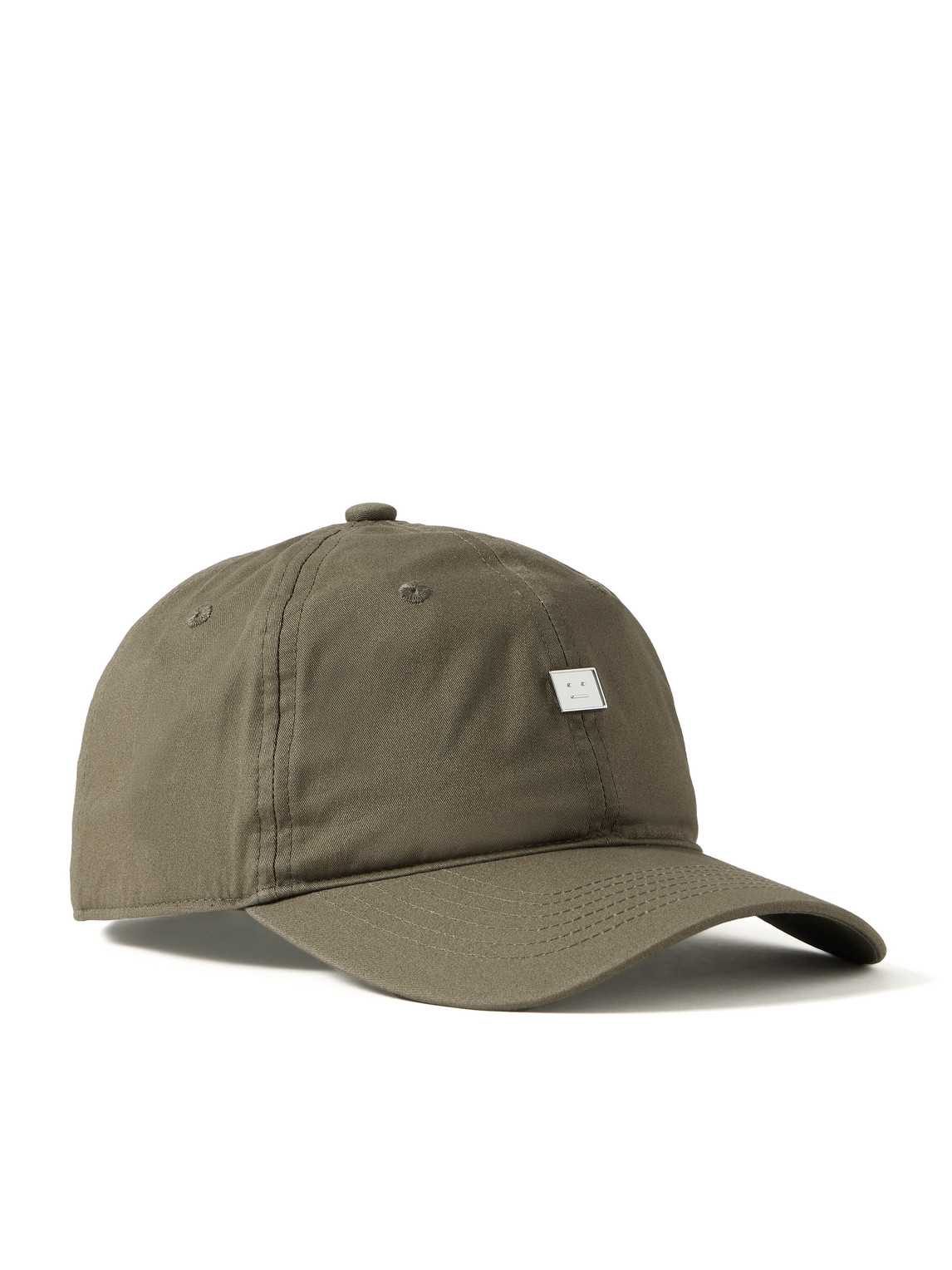 Acne Studios Cunov Logo-embellished Cotton-twill Baseball Cap In Green