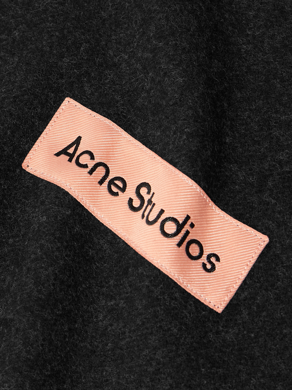 Shop Acne Studios Canada Cancan Logo-appliquéd Fringed Wool Scarf In Black