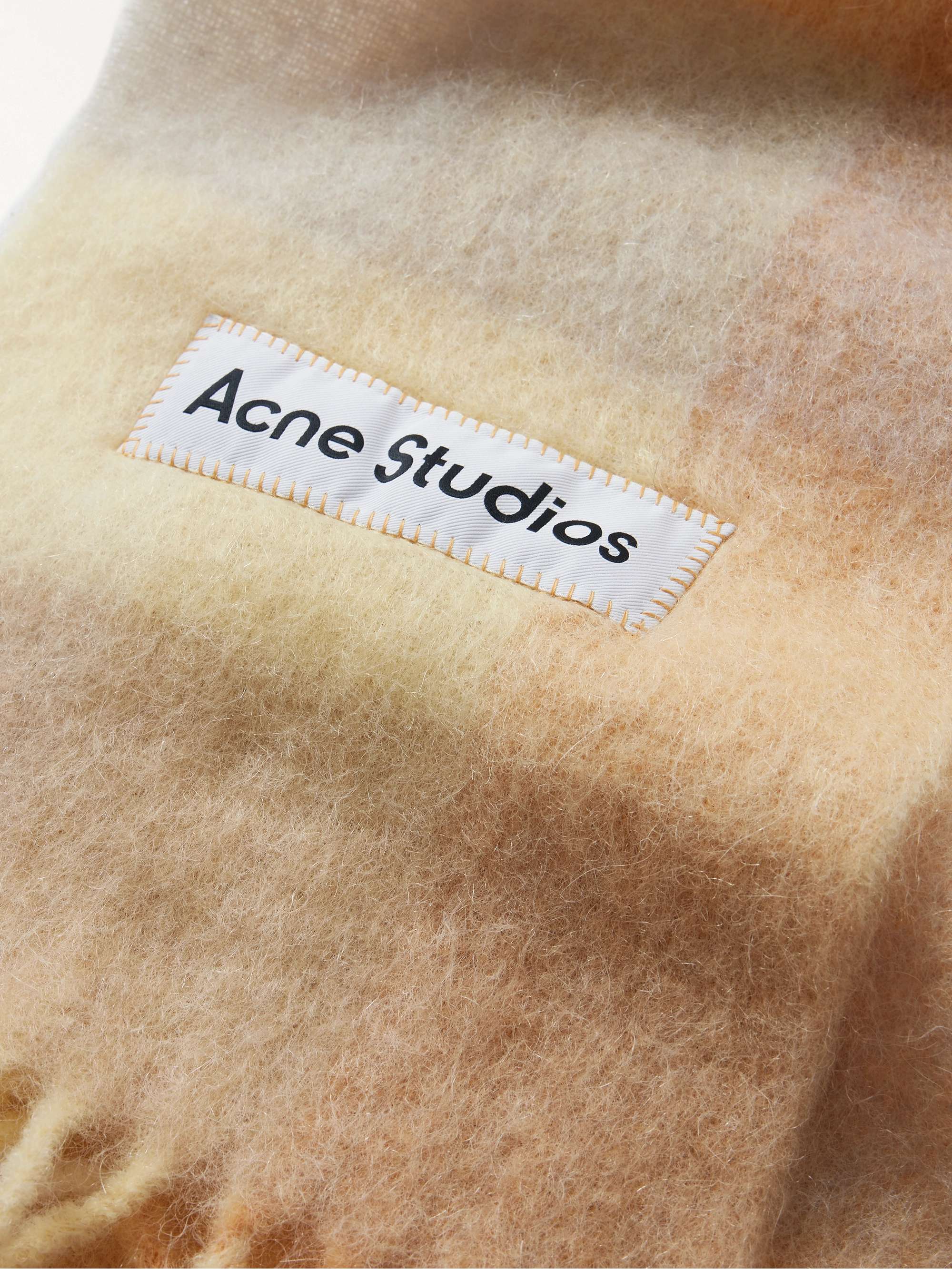 ACNE STUDIOS Vally Strickschal mit Karomuster und Fransen