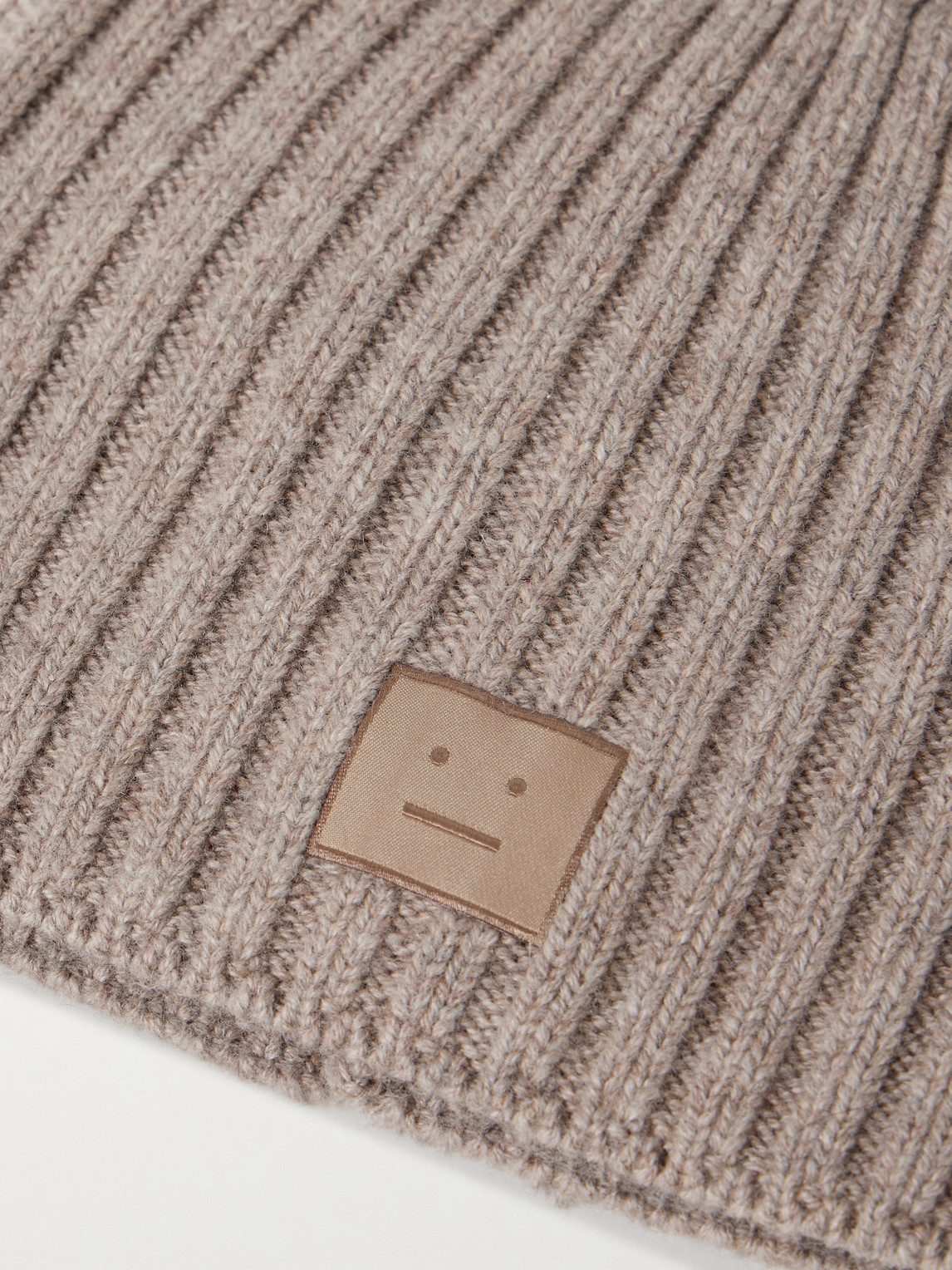 ACNE STUDIOS KUBI LOGO-APPLIQUÉD RIBBED WOOL AND YAK-BLEND BEANIE