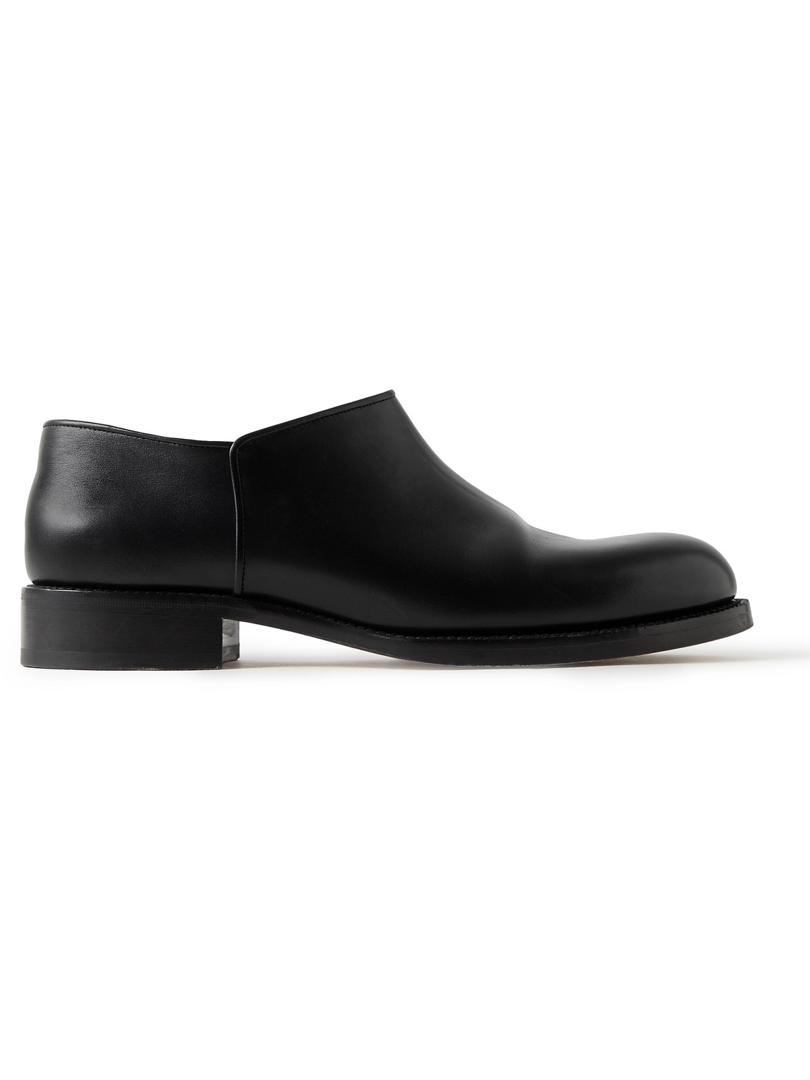 The Row Nobilis Leather Slip-on Shoes In Black