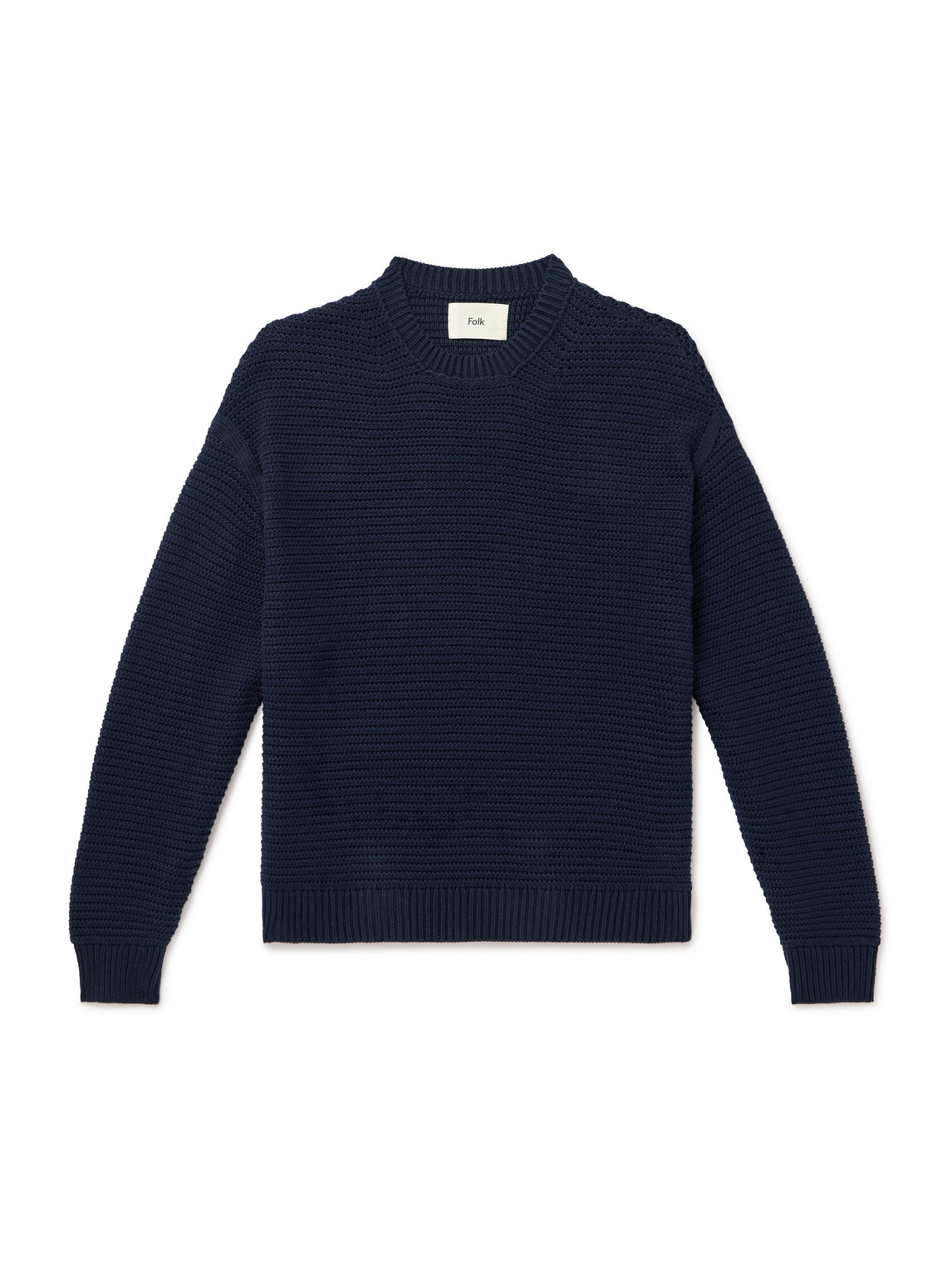 Folk Cotton Sweater In Blue