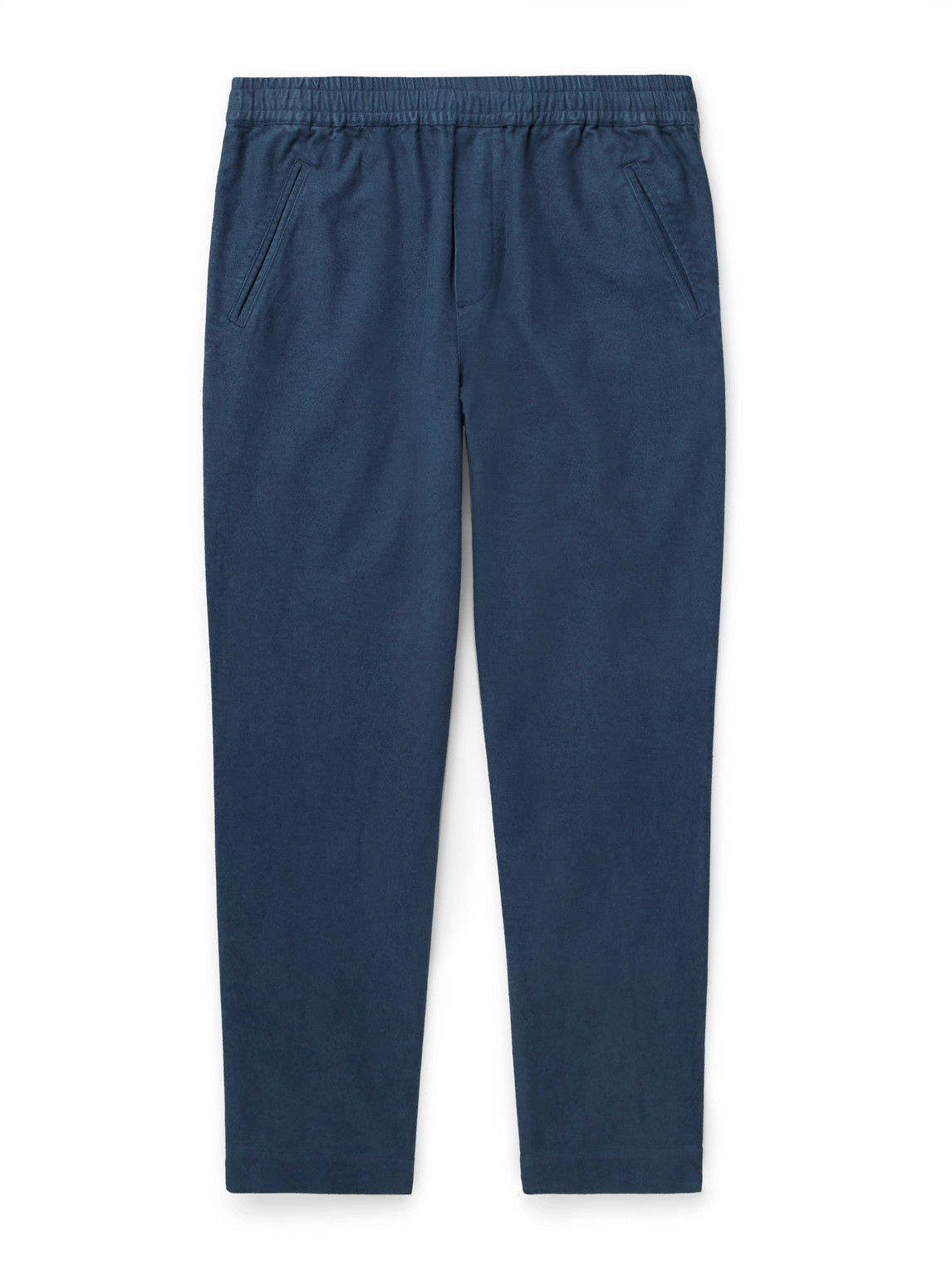 Folk Assembly Straight-leg Cotton-moleskin Trousers In Blue
