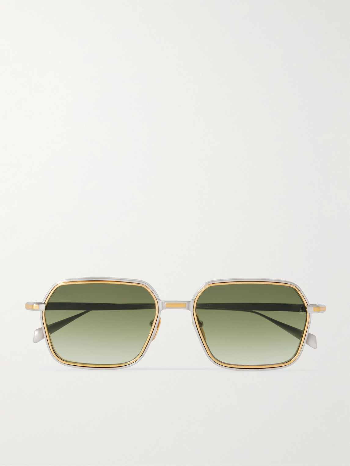 Jacques Marie Mage Admiral Rectangular-frame Titanium Sunglasses In Green