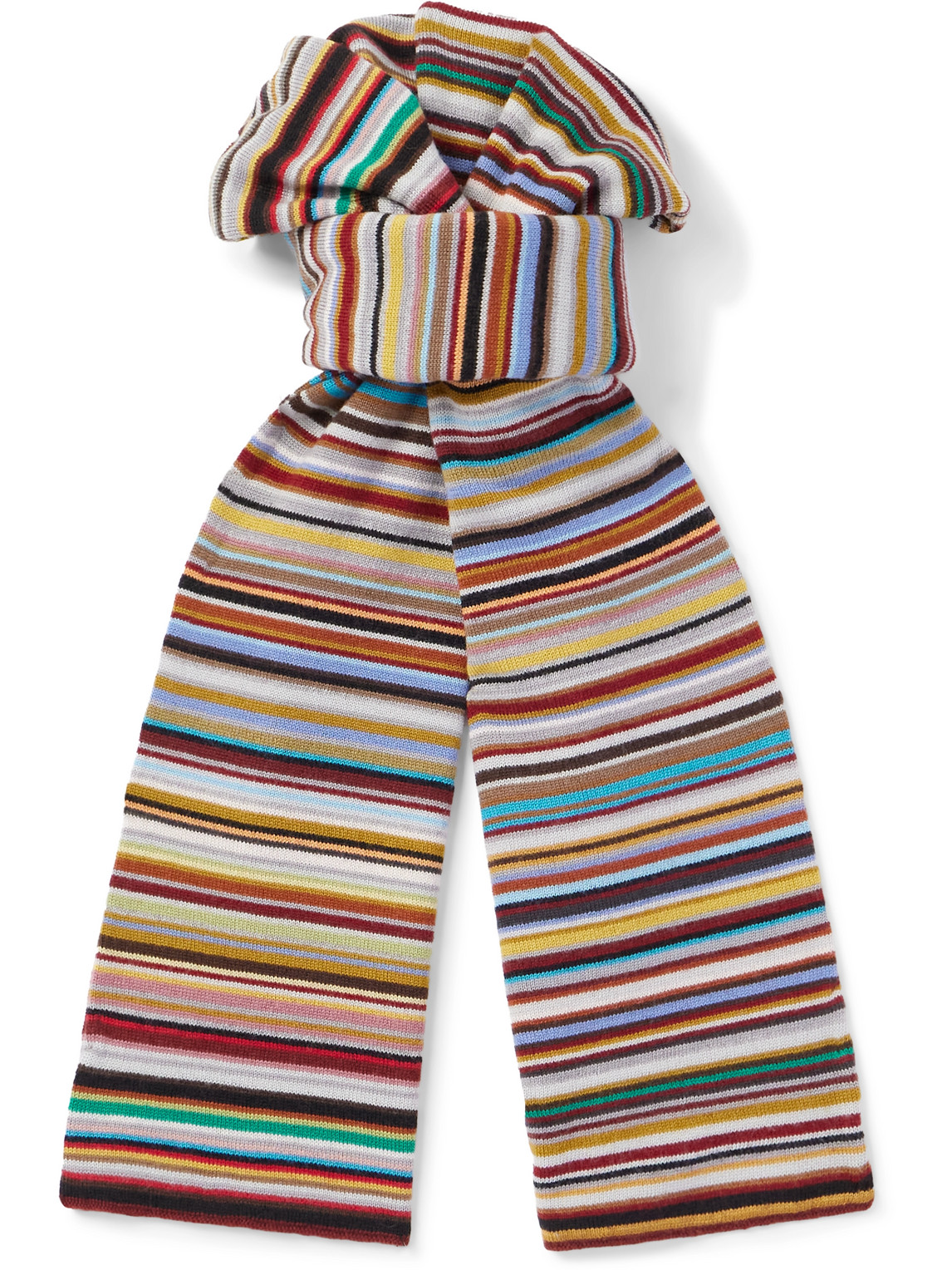 Paul Smith Striped Wool Scarf In Multi