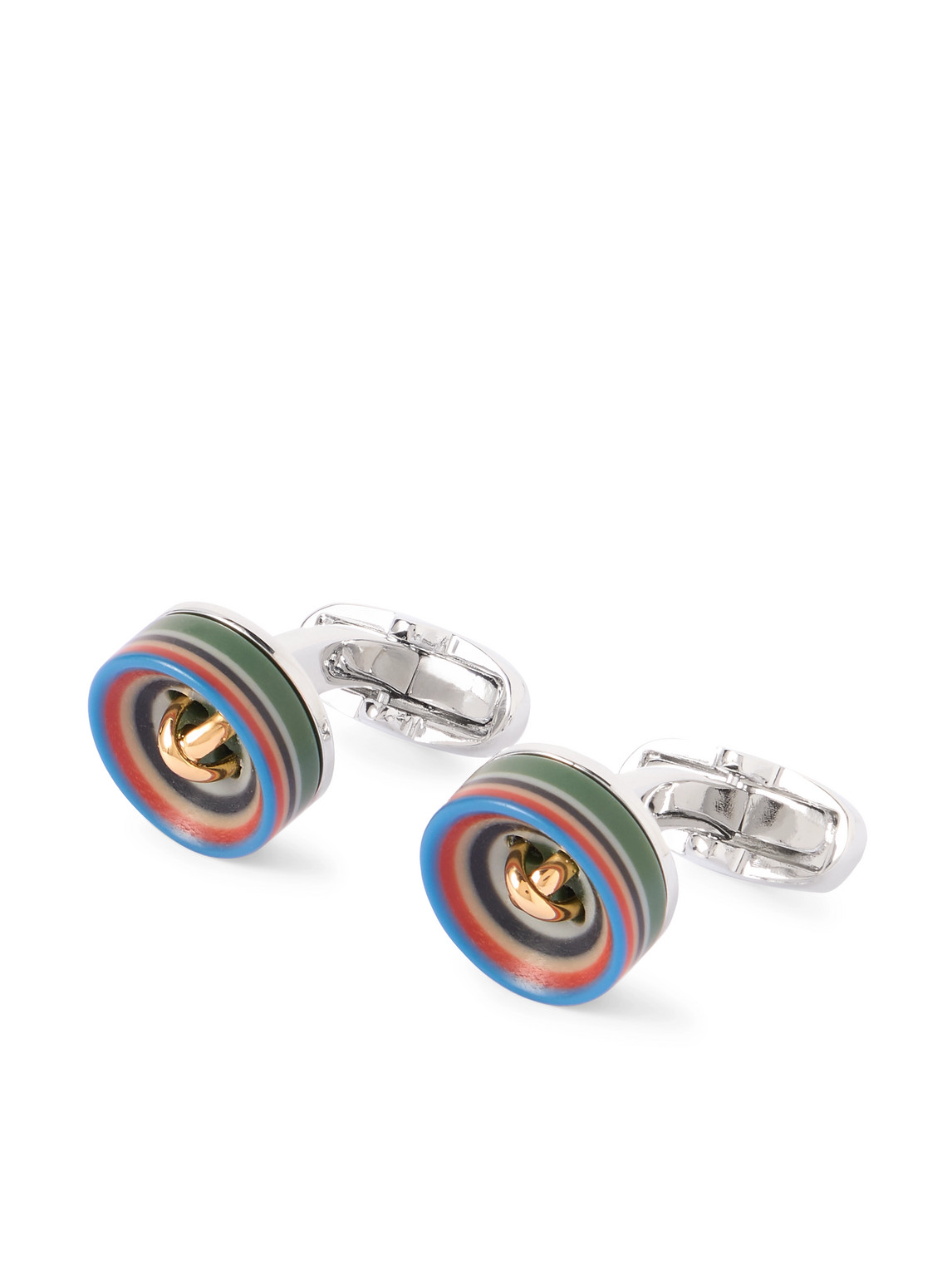 Paul Smith Silver-tone And Resin Cufflinks In Multi