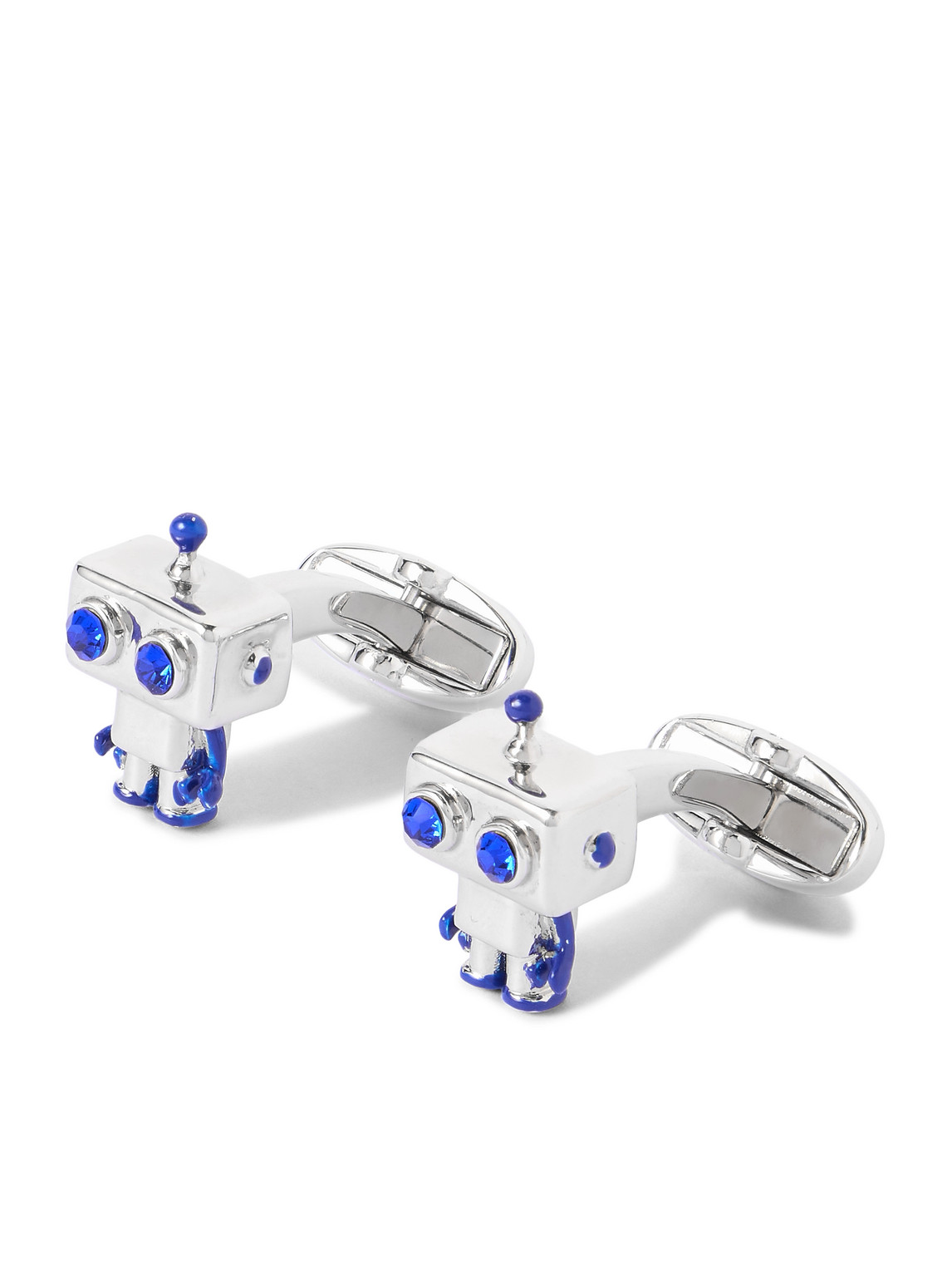 Paul Smith Robot Silver-tone Crystal Cufflinks