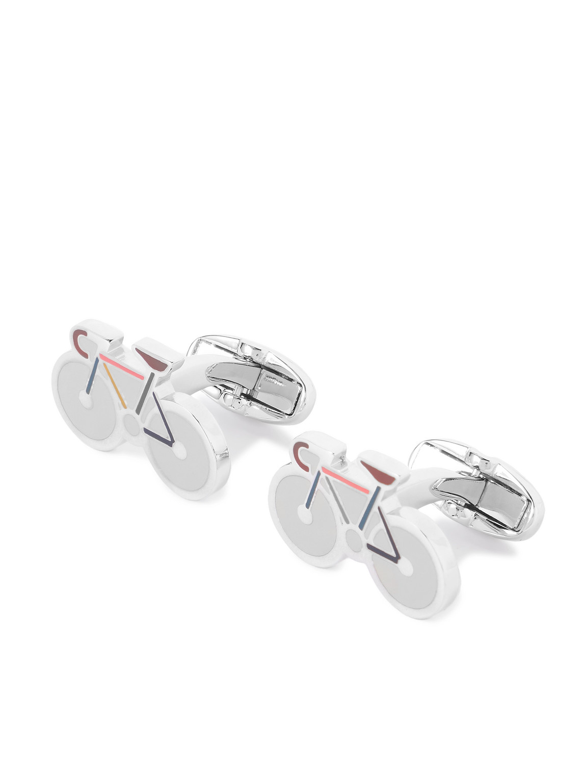 Paul Smith Bike Silver-tone And Enamel Cufflinks
