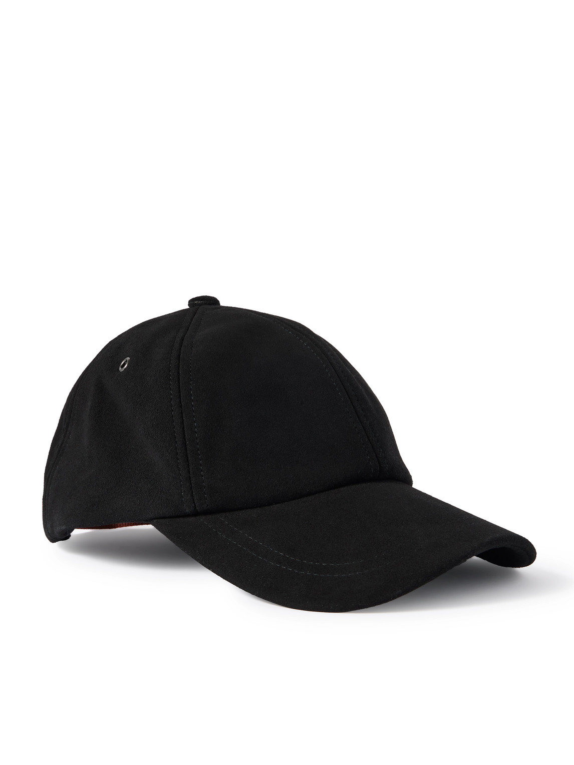 Paul Smith Rainbow-stripe Suede Cap In Black