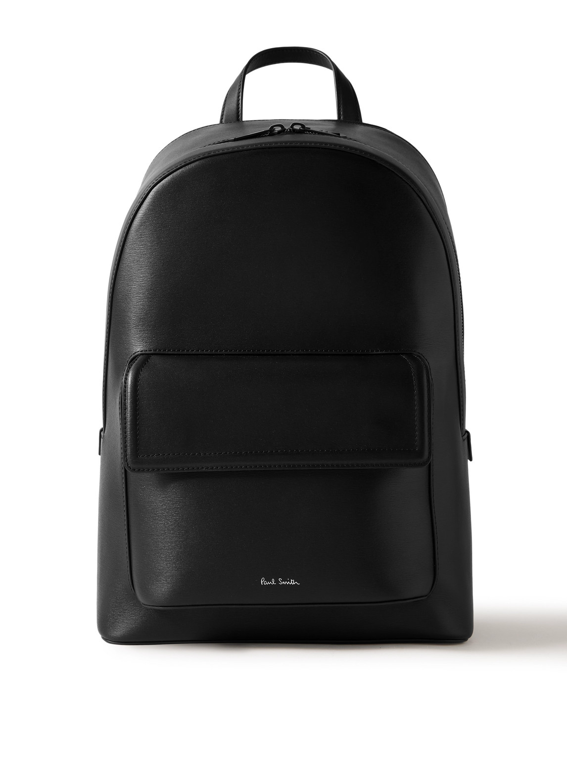 Paul Smith Mesh-panelled Textured-leather Backpack In Black
