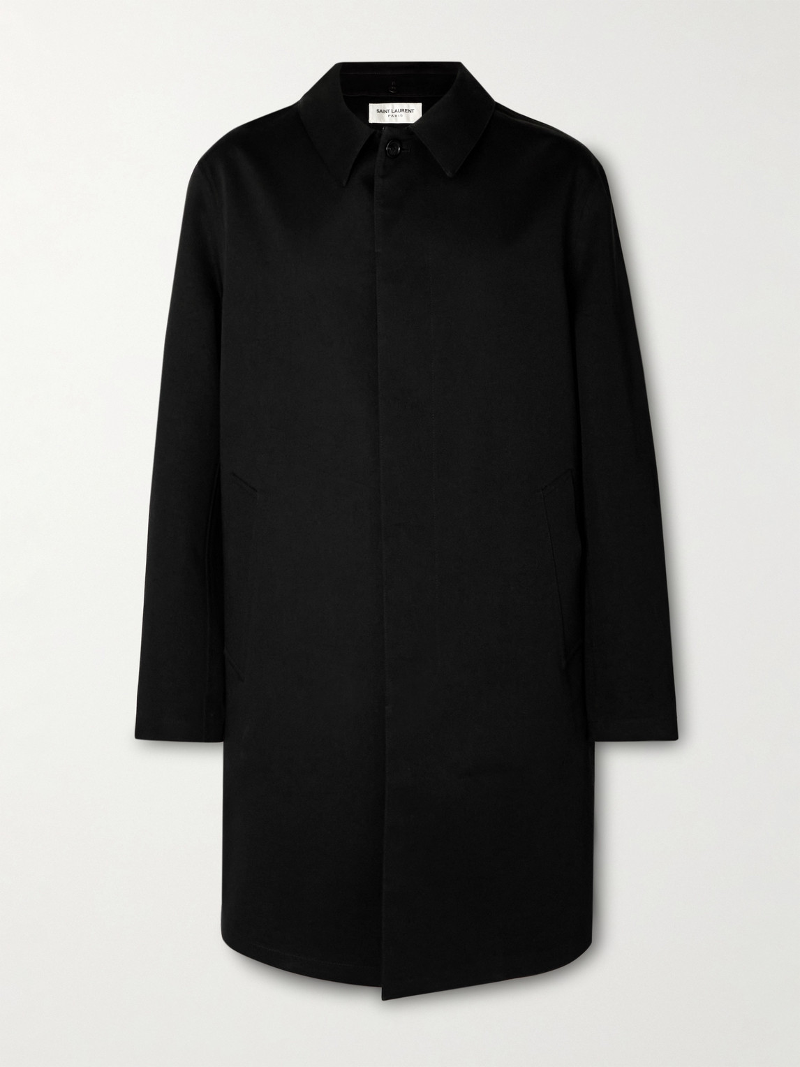 Saint Laurent Cotton-blend Coat In Black