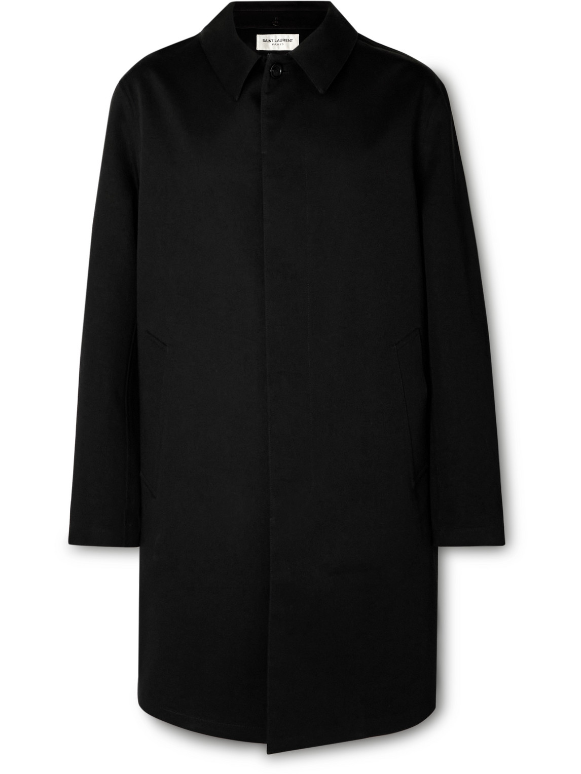 Saint Laurent Cotton-blend Coat In Black