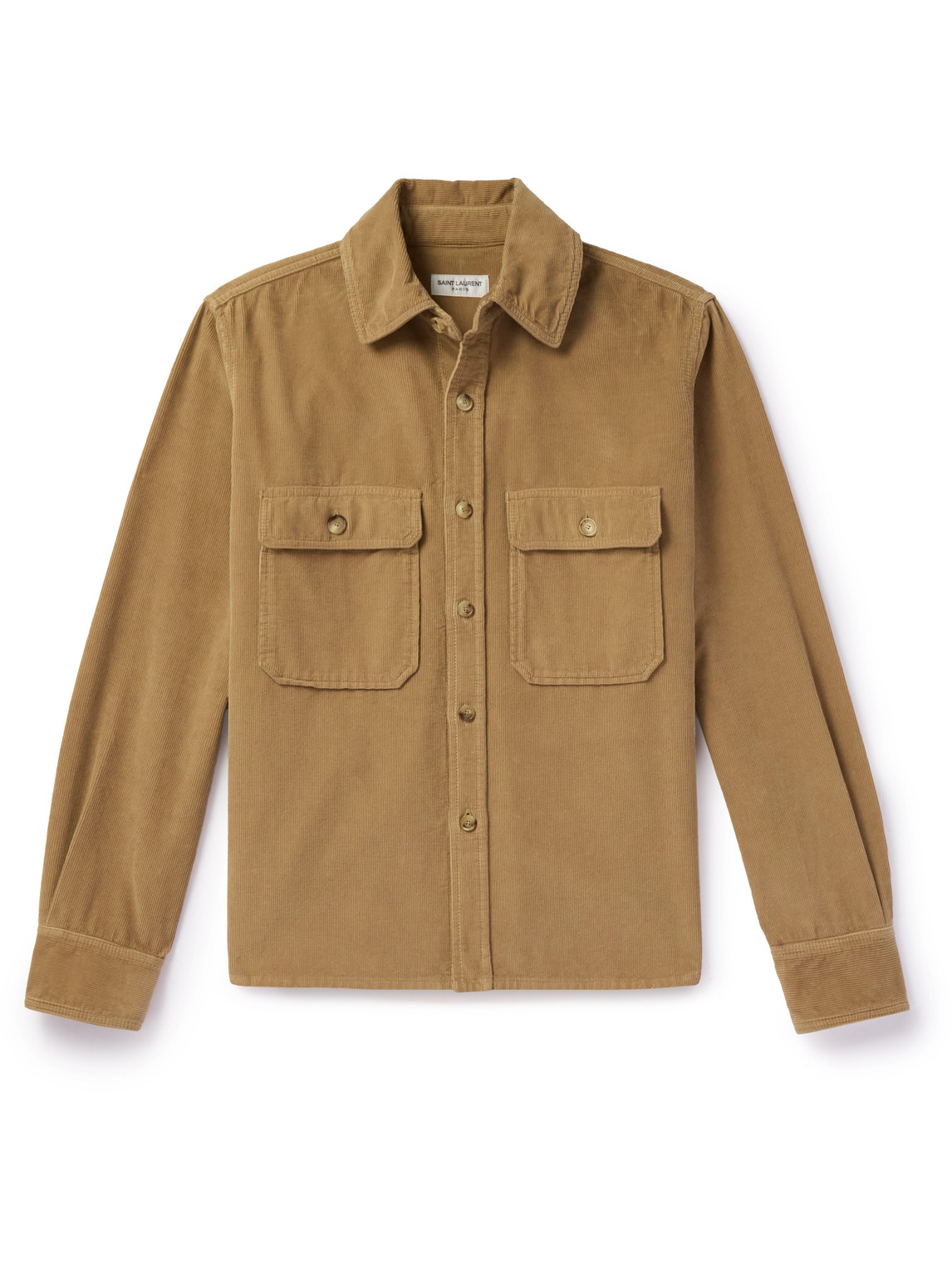 Saint Laurent Cotton-corduroy Overshirt In Brown