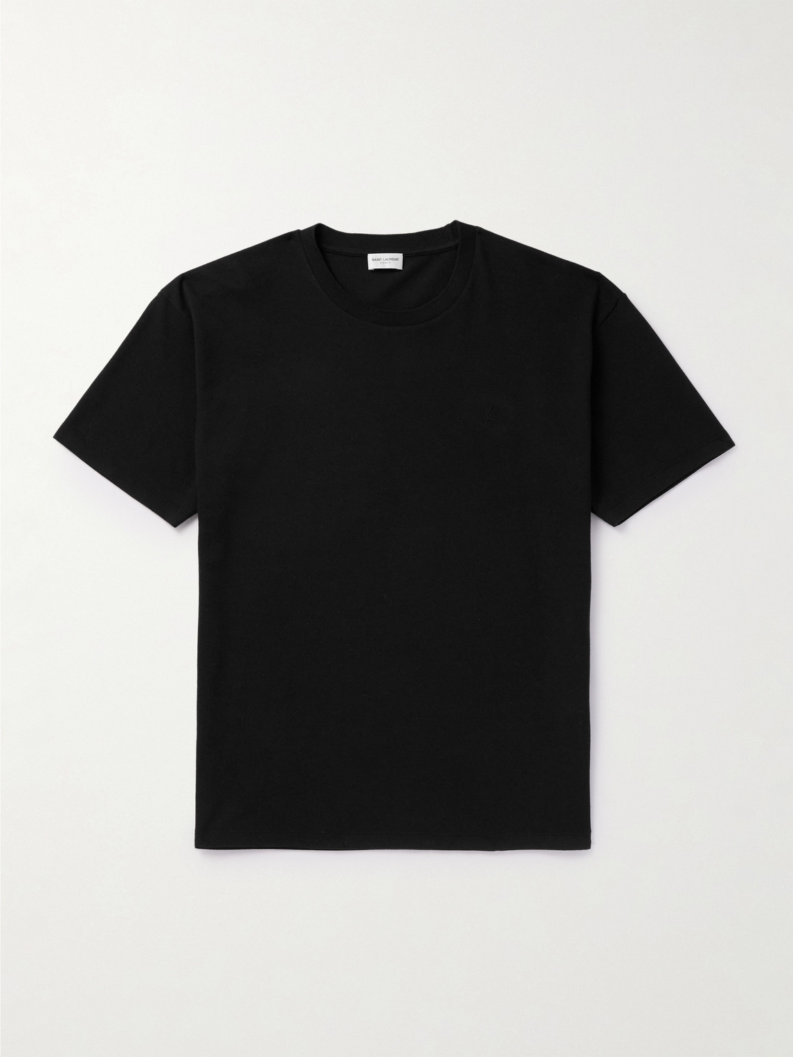 Saint Laurent Logo-Embroidered Cotton-Piqué T-Shirt - Men