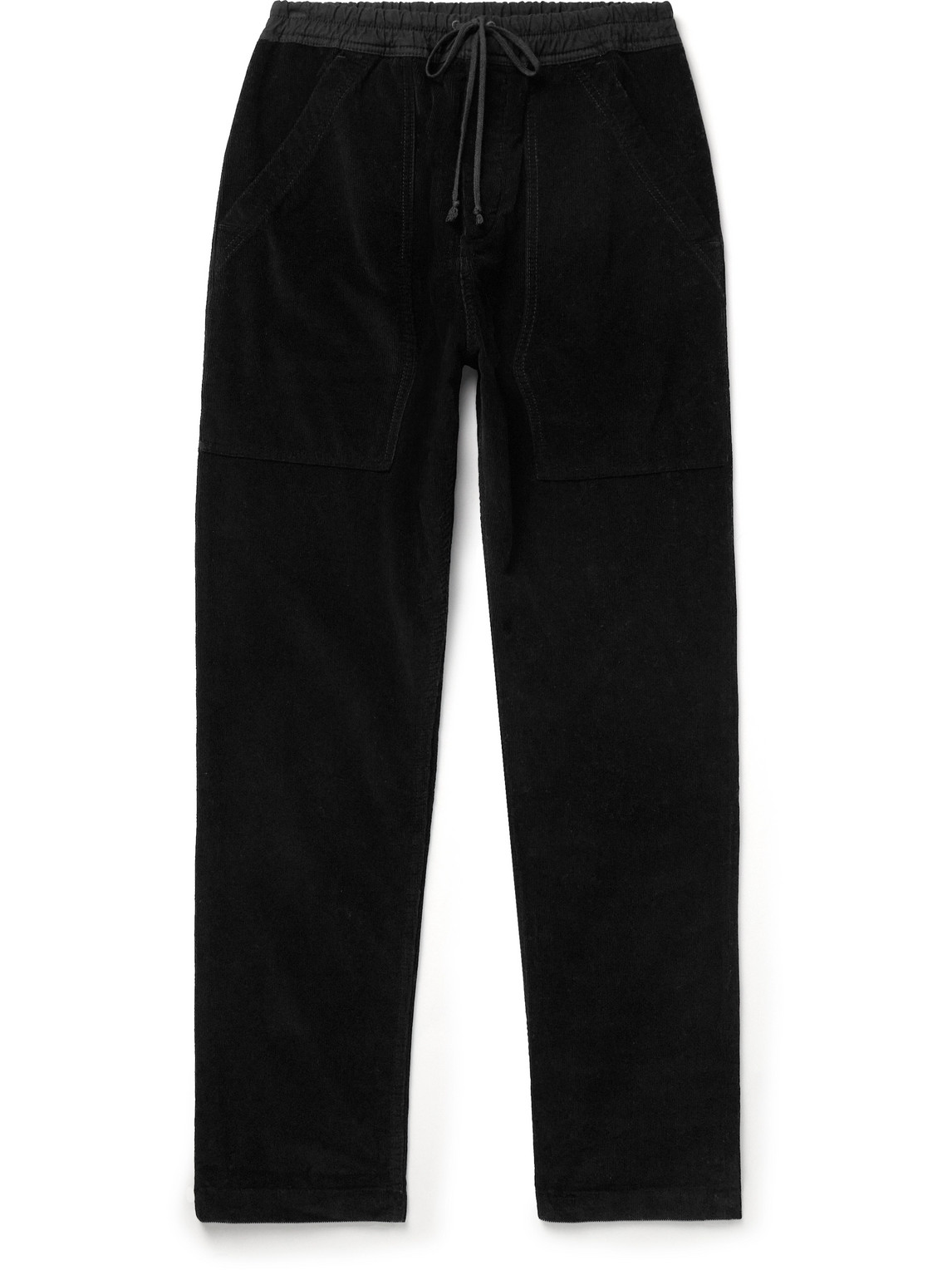 Slim-Fit Straight-Leg Cotton-Corduroy Drawstring Trousers