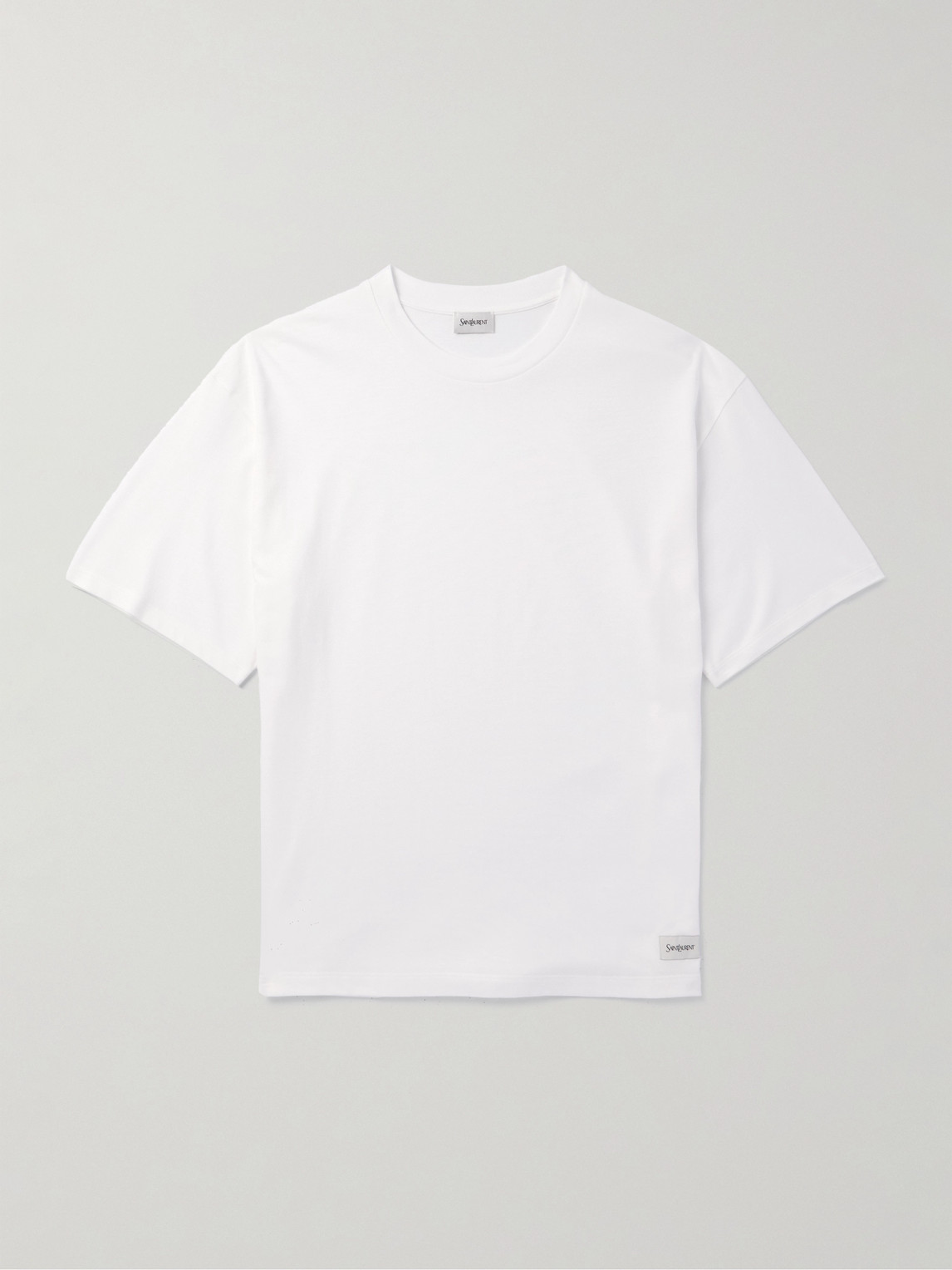 Saint Laurent Logo-Appliquéd Cotton and Modal-Blend Jersey T-Shirt - Men