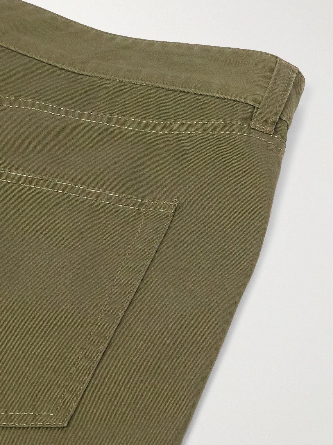 Saint Laurent Slim-fit Cotton-twill Trousers In Green