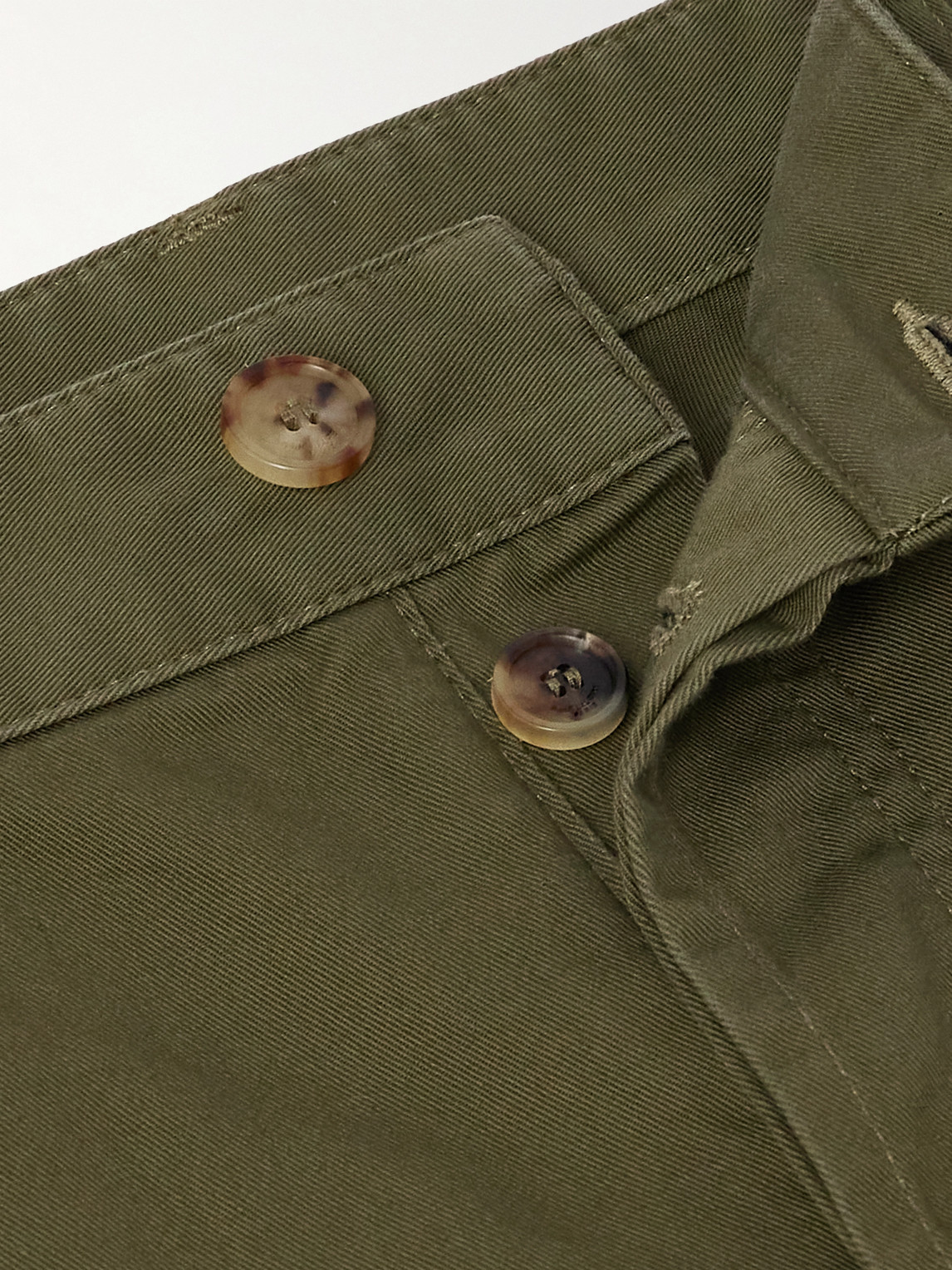 Saint Laurent Slim-fit Cotton-twill Trousers In Green