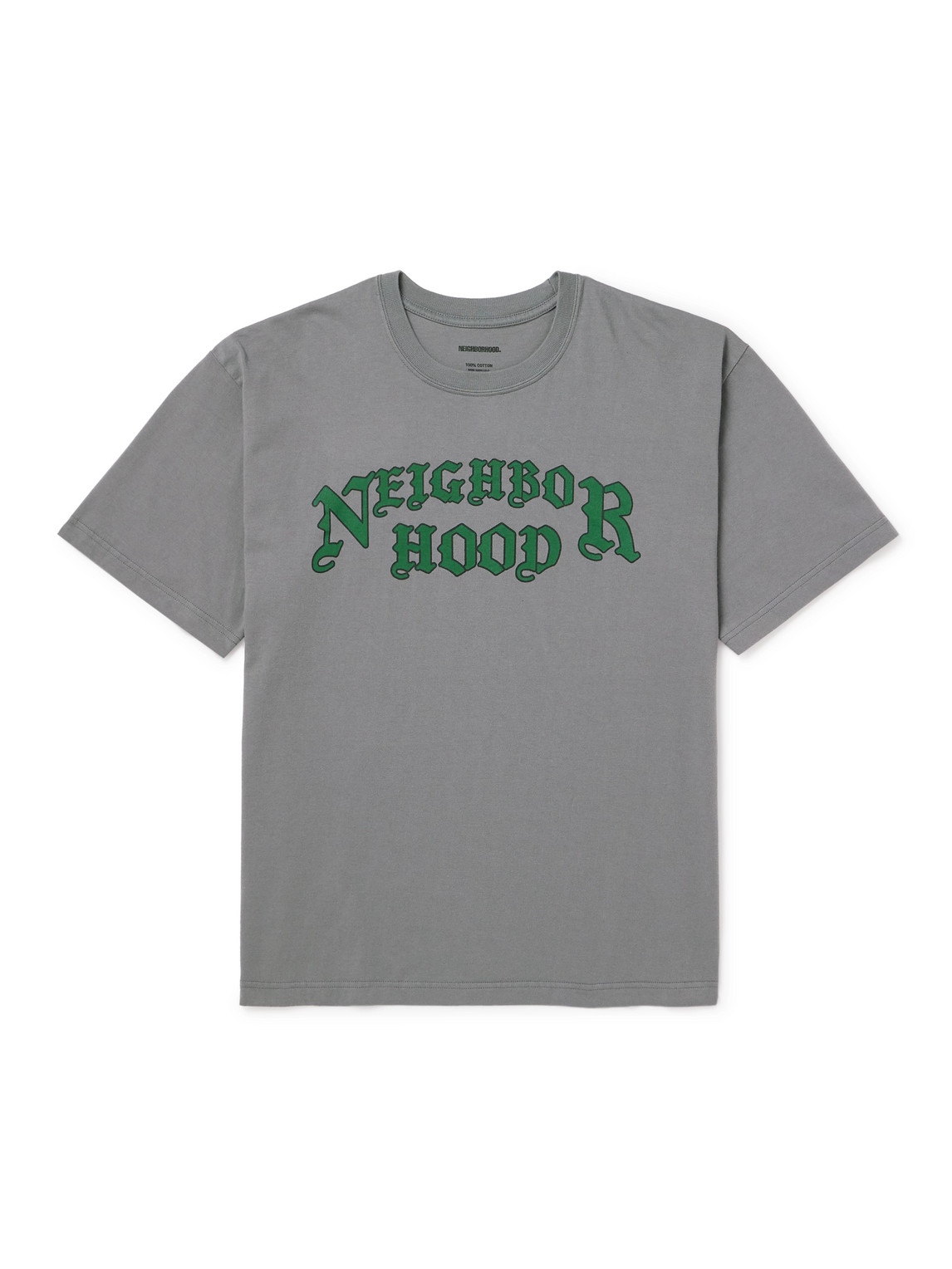 Neighborhood Logo-print Cotton-jersey T-shirt In Gray
