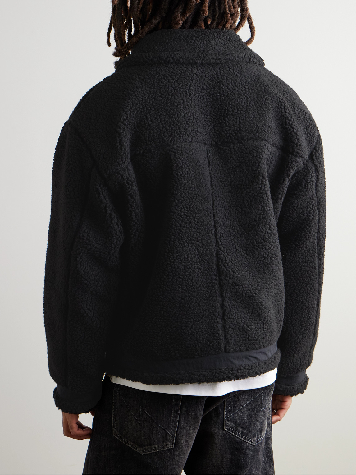 NEIGHBORHOOD B-3 SHELL-TRIMMED FLEECE JACKET