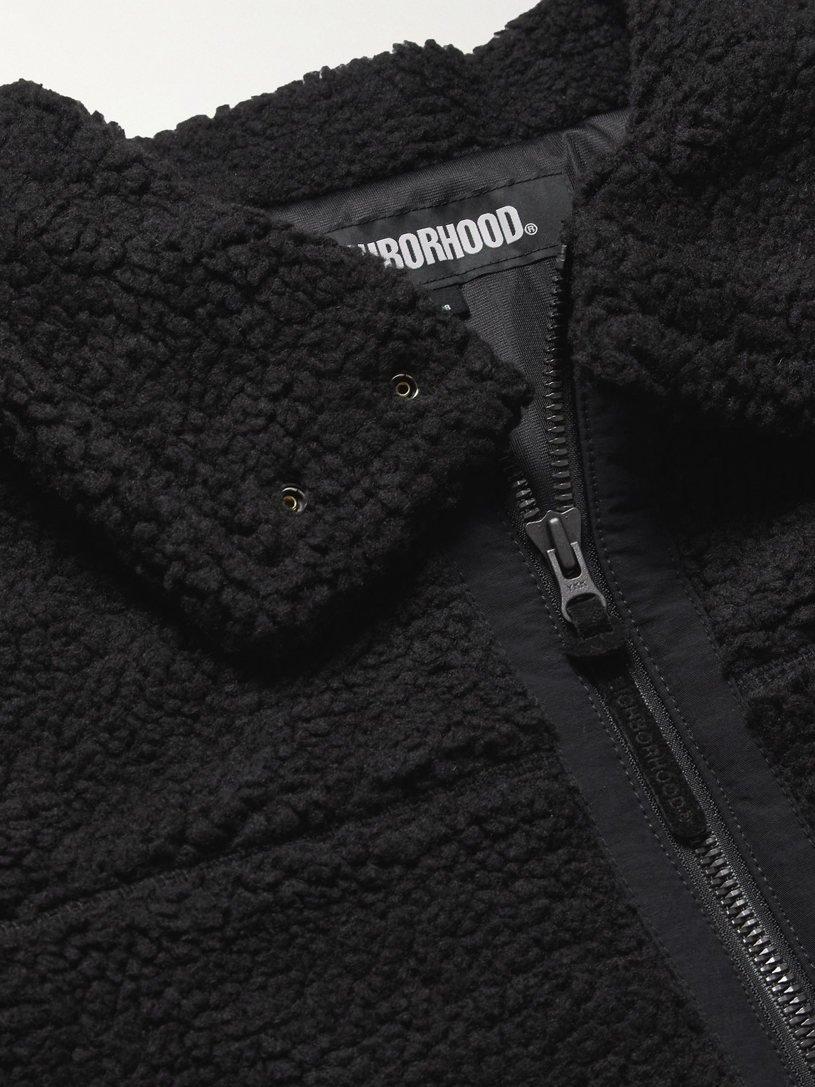 NEIGHBORHOOD B-3 SHELL-TRIMMED FLEECE JACKET